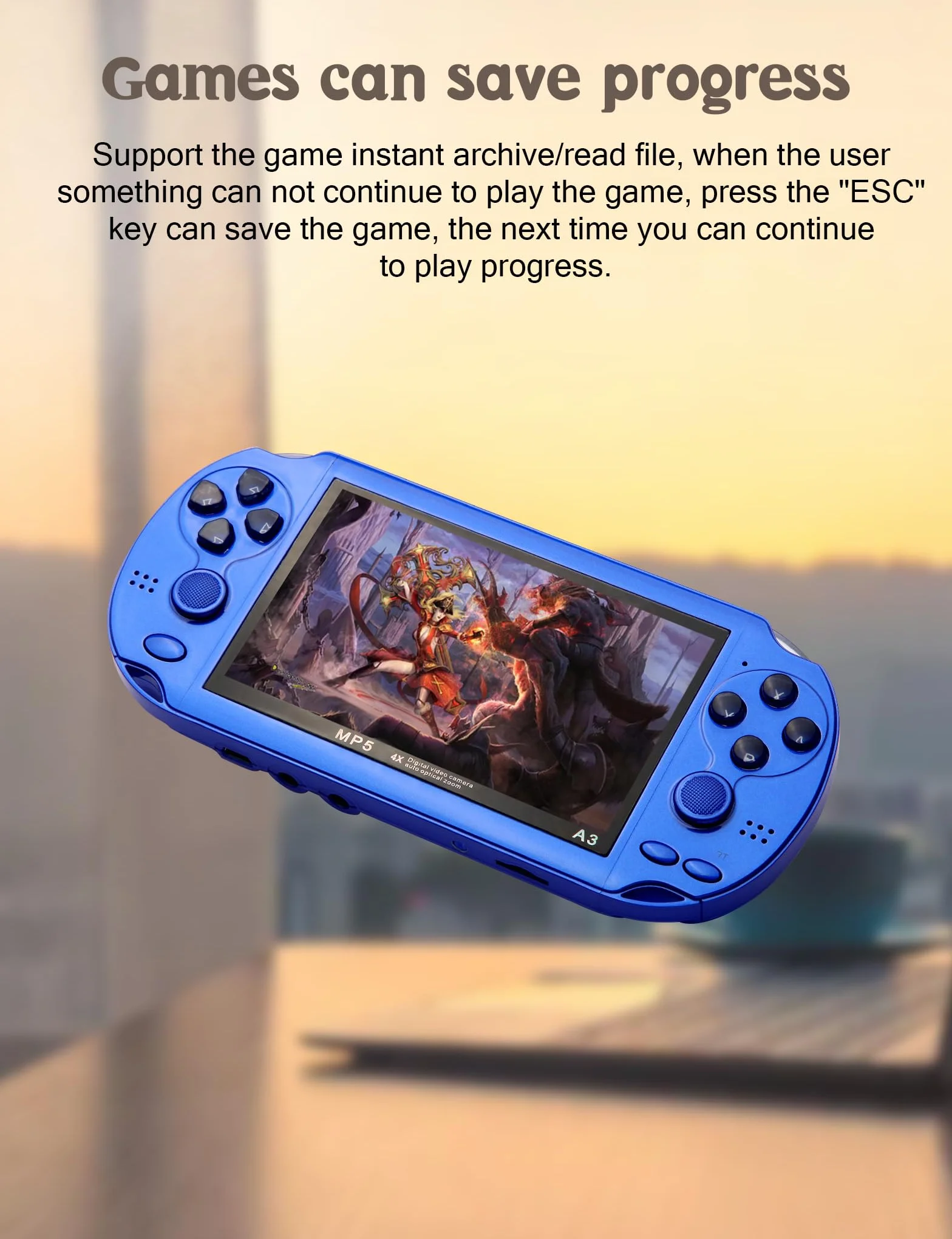 Console de Jeux vidéo 4,3 Po 8 Go 2100 Jeux gratuits Portable Vidéo/Musique Ebook Sortie TV