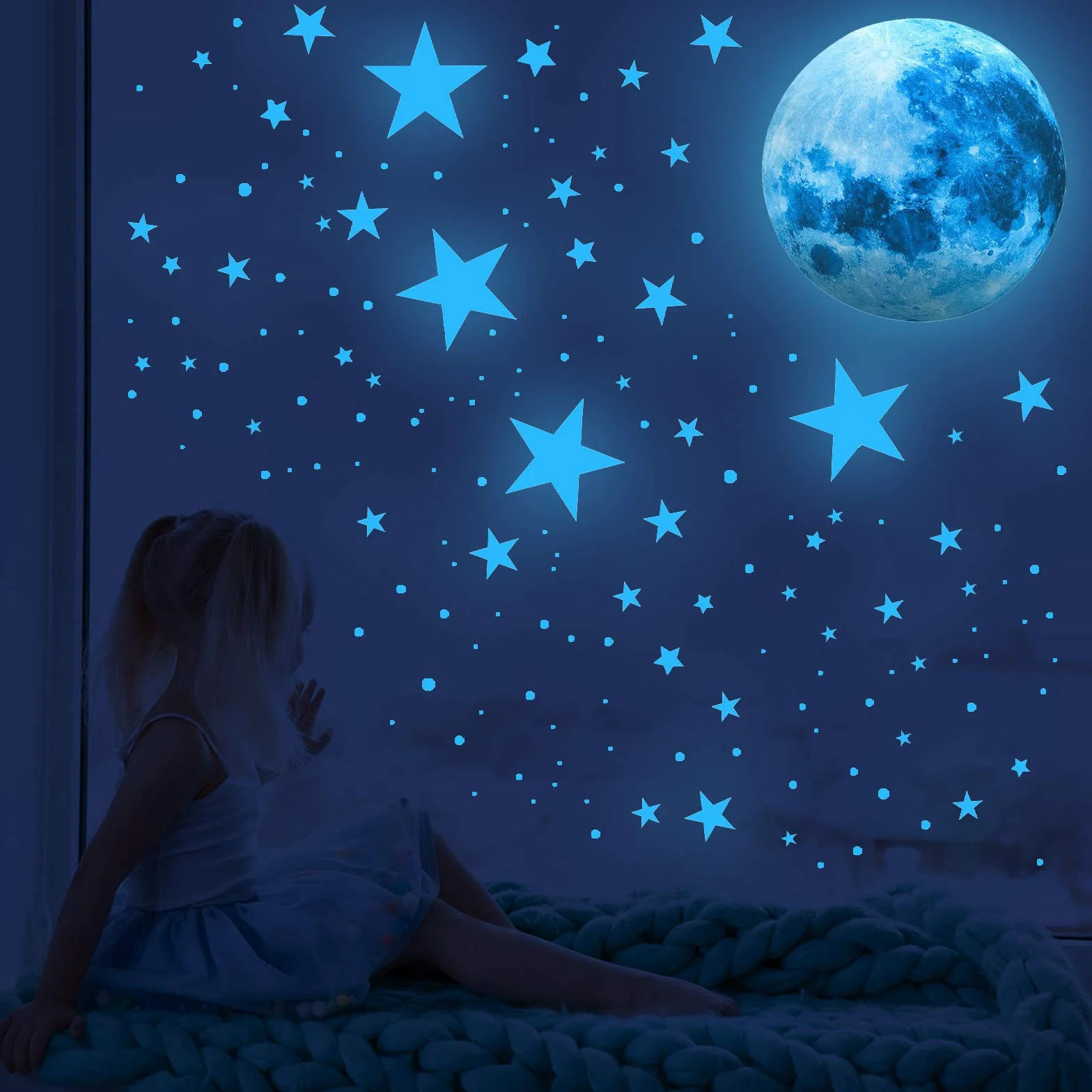 Etoiles Phosphorescentes Plafond Autocollants Muraux Fluorescents Enfants Décoration