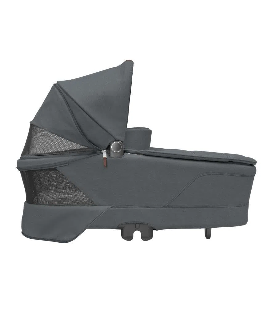Maxi-Cosi Sense, Nacelle bébé, de la Naissance à 6 Mois (9kg), Spacieuse et Confortable, Matelas épais en Mousse à mémoire et inclinable, Compatible Poussette, Aération, Twillic Graphite