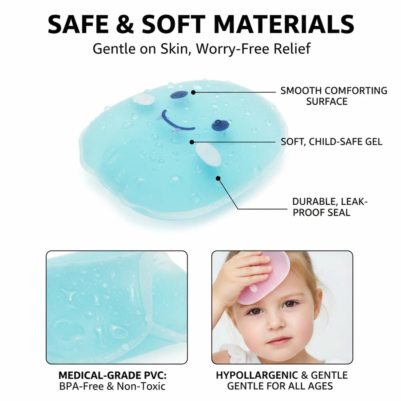 Lot de 8 blocs de glace pour enfants blessés, poche de glace avec housse souple