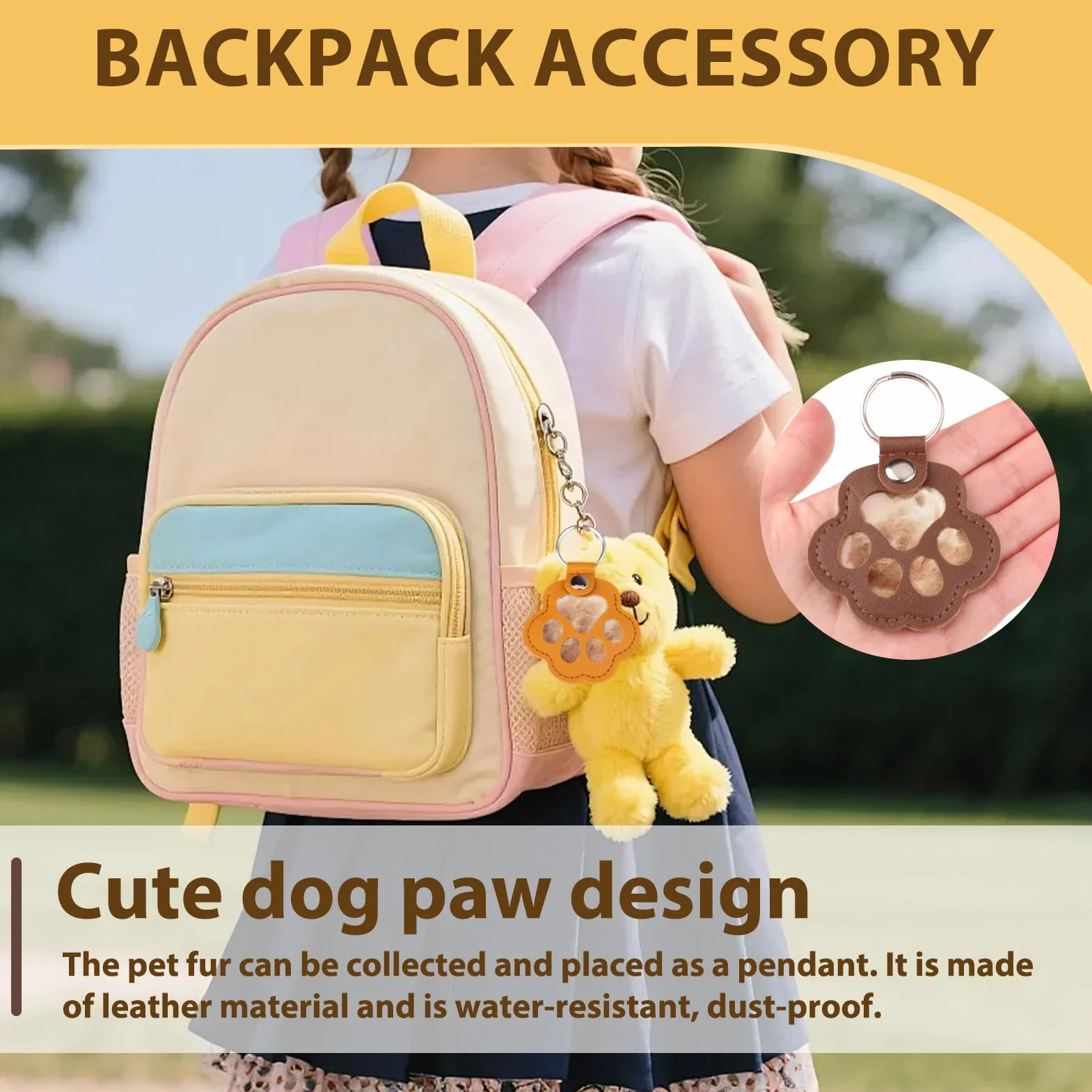 Boîte à Souvenirs pour Poils d'animaux de Compagnie, Porte-clés en Fourrure pour Animaux de Compagnie, Accessoire de Clé ou de Sac