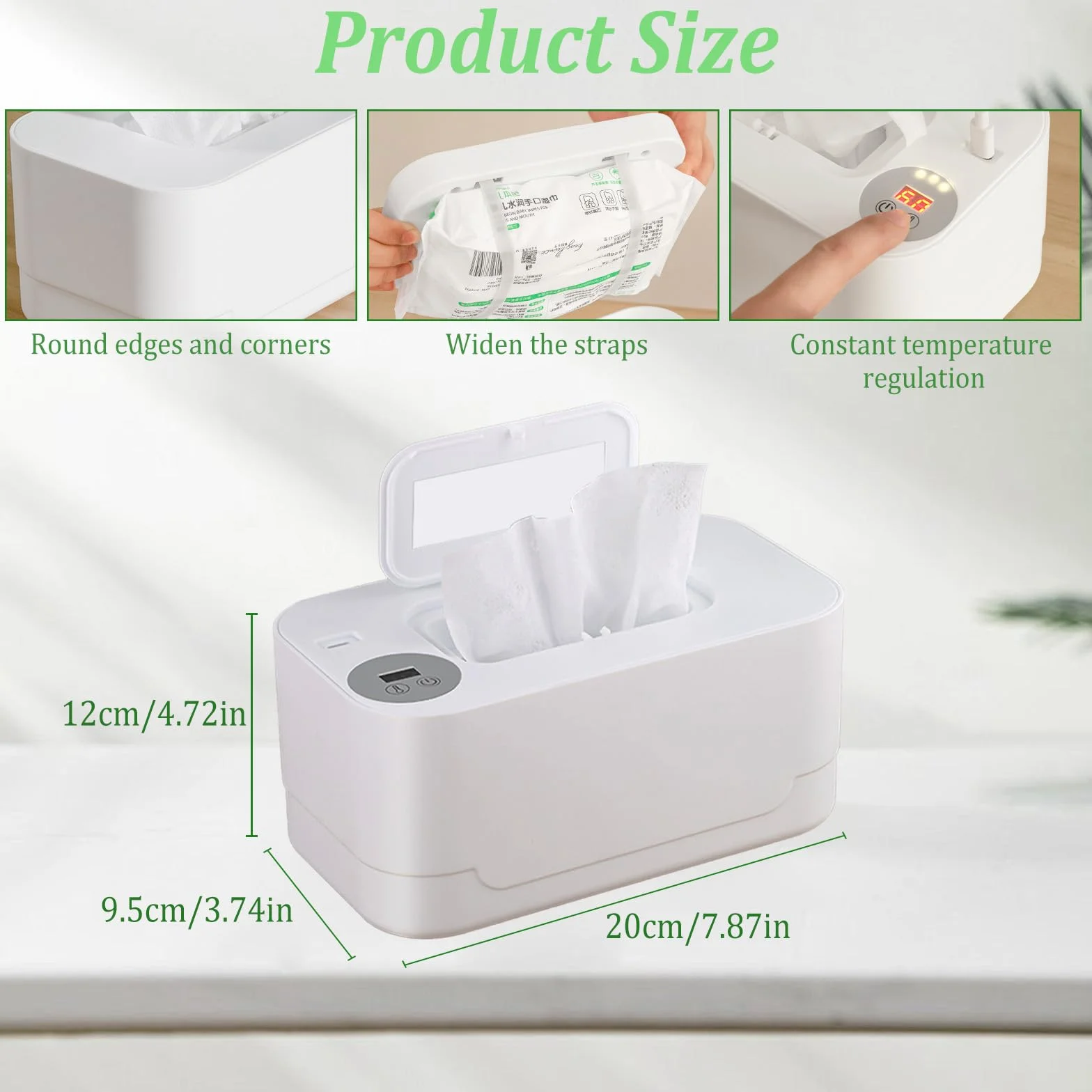 Chauffe-lingettes bébé température constante veilleuse distributeur grande capacité