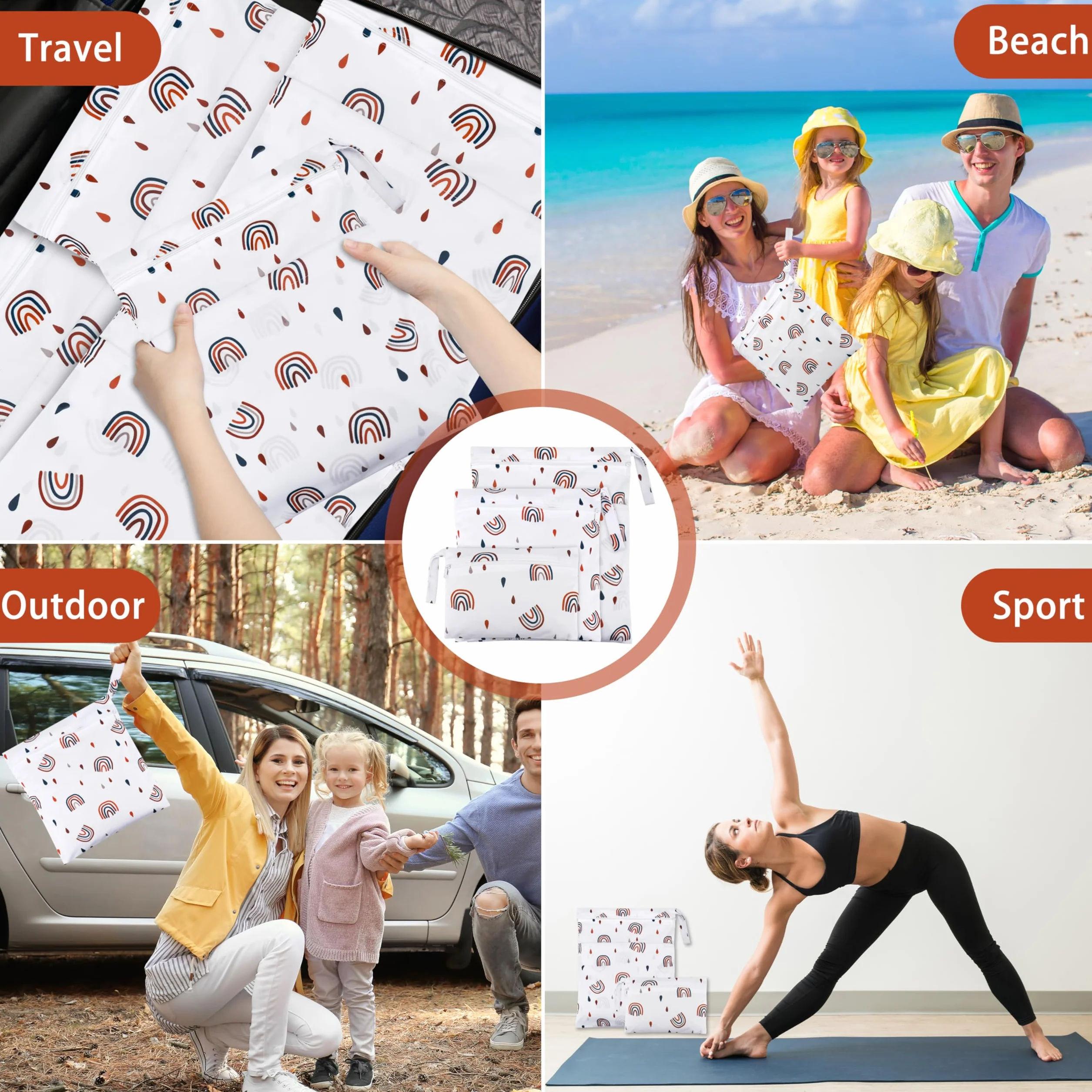 Zocipro Grand Sac à Couches Lavables Imperméable pour Bébé - Zippé pour Voyages