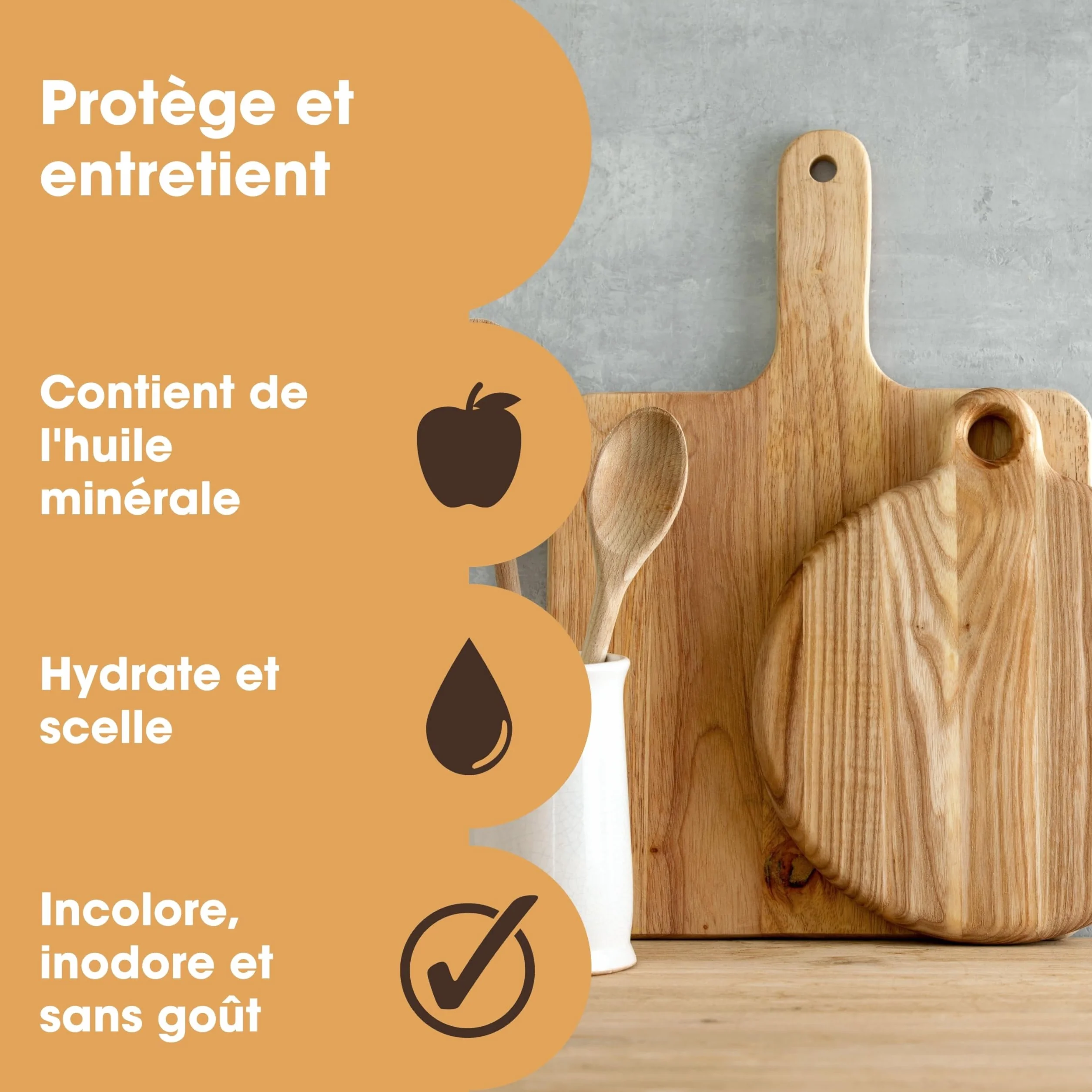 Furniture Clinic Conditionneur planche à découper huiles cires minérales alimentaire 500 ml