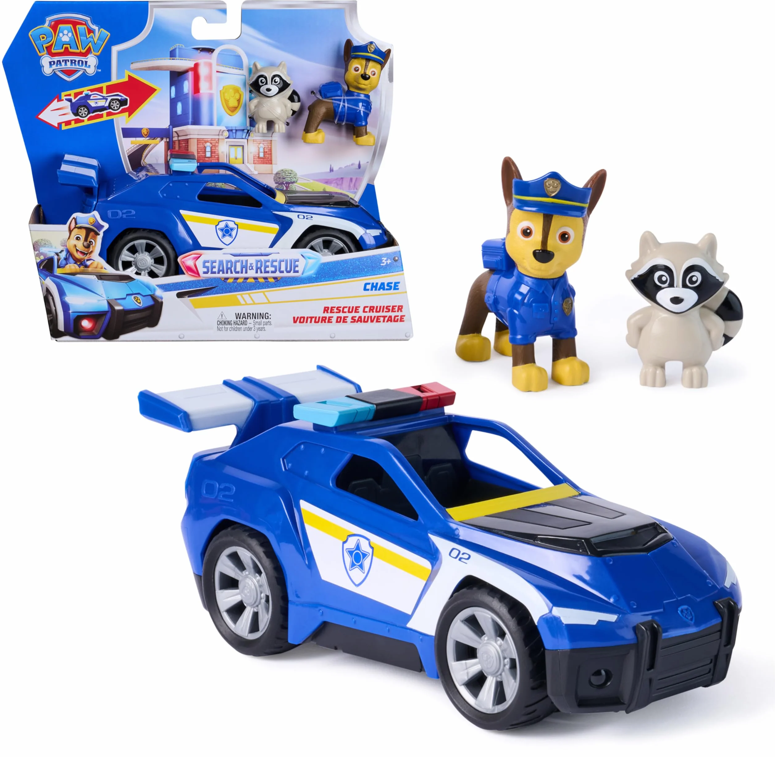 Paw Patrol Pat Patrouille Chase Search & Rescue Mission Détectives Voiture Figurine À Collectionner Jouet Enfant 3 Ans