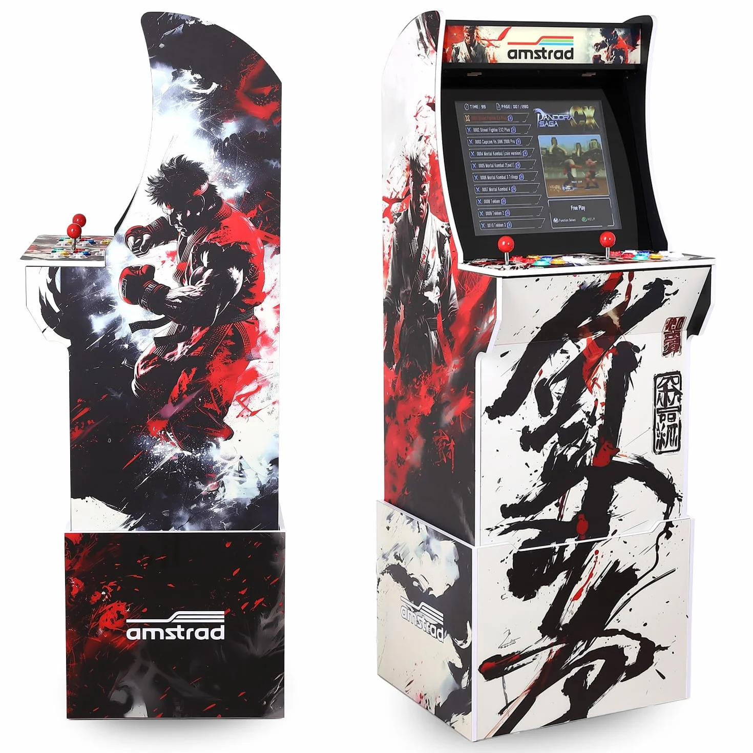 Borne d'arcade AMSTRAD Fighters 2800 Jeux Ecran 19" 4:3 2 Joueurs 16 Boutons rétro éclairés