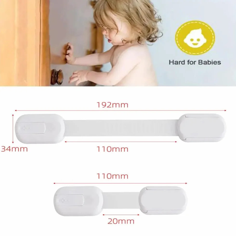 Sangles de sécurité enfant pour placard, porte - Sécurité bébé (noir) Lot de 10