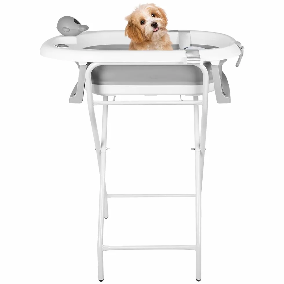 Baignoire pliable bébé avec support antidérapant 81,5 x 48 x 21 cm Gris