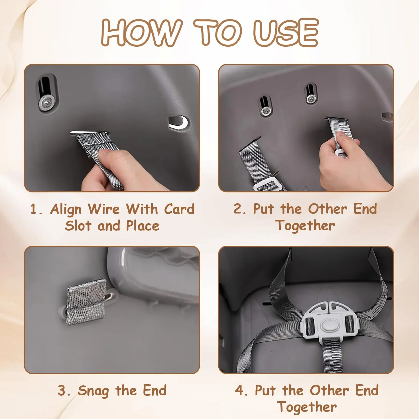 Harnais Chaise Haute Bébé, Ceinture de Sécurité 5 Points Sangle Universelle Rechange
