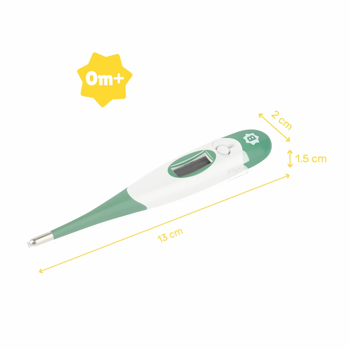 Badabulle Thermomètre digital 10 secondes Embout flexible Mémorise température 0,1°C