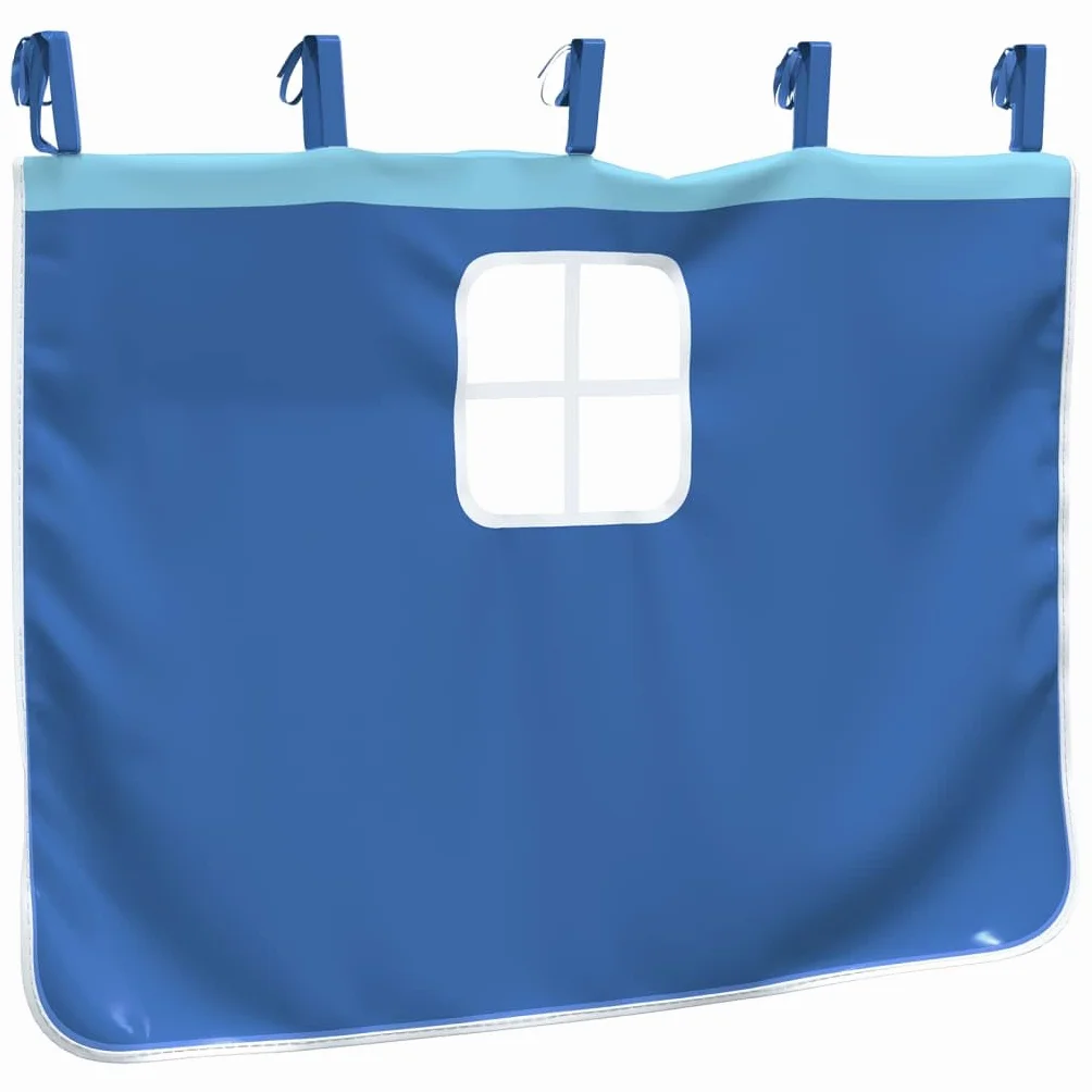 Rideaux lit mezzanine bleu polyester