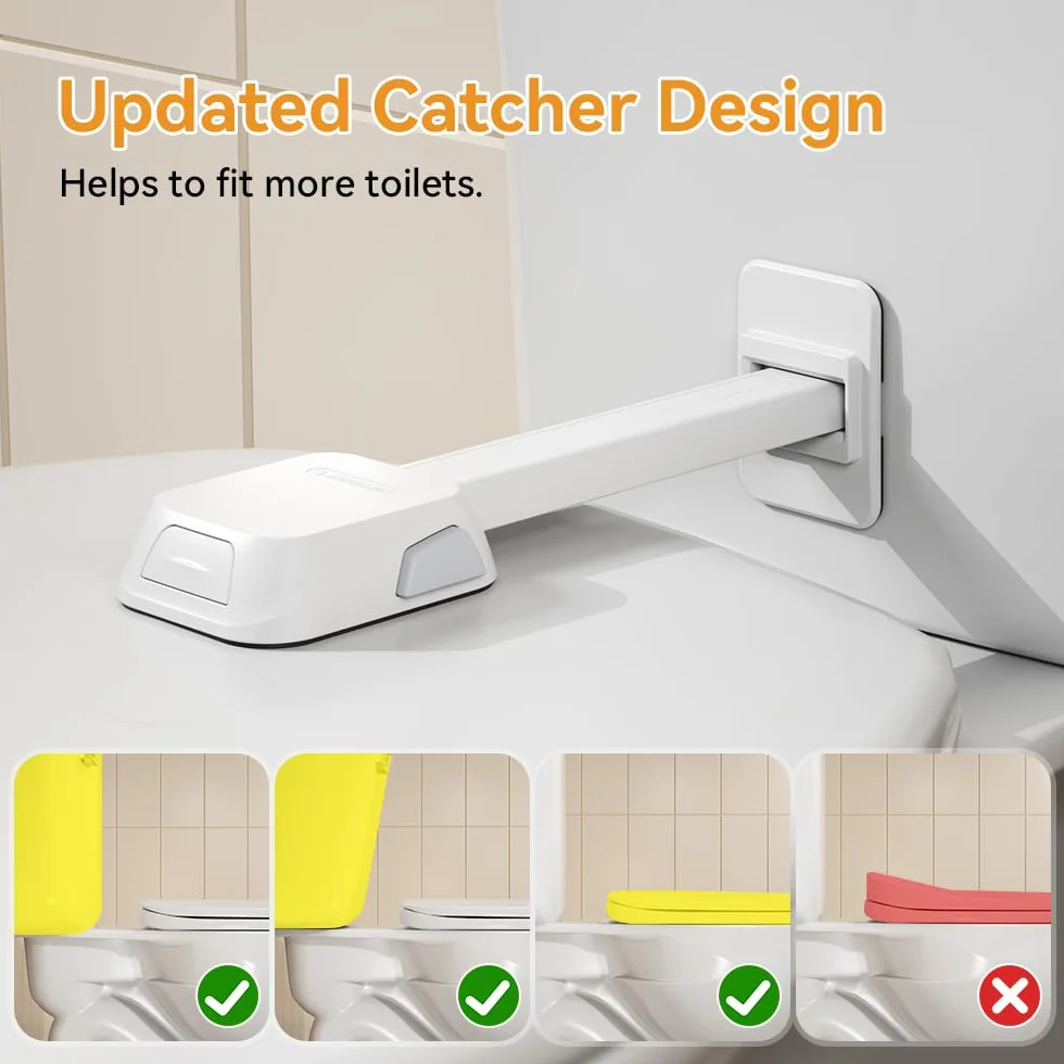EUDEMON Verrou de sécurité pour siège de toilette bébé enfant, installation facile adhésif sans perçage (blanc)