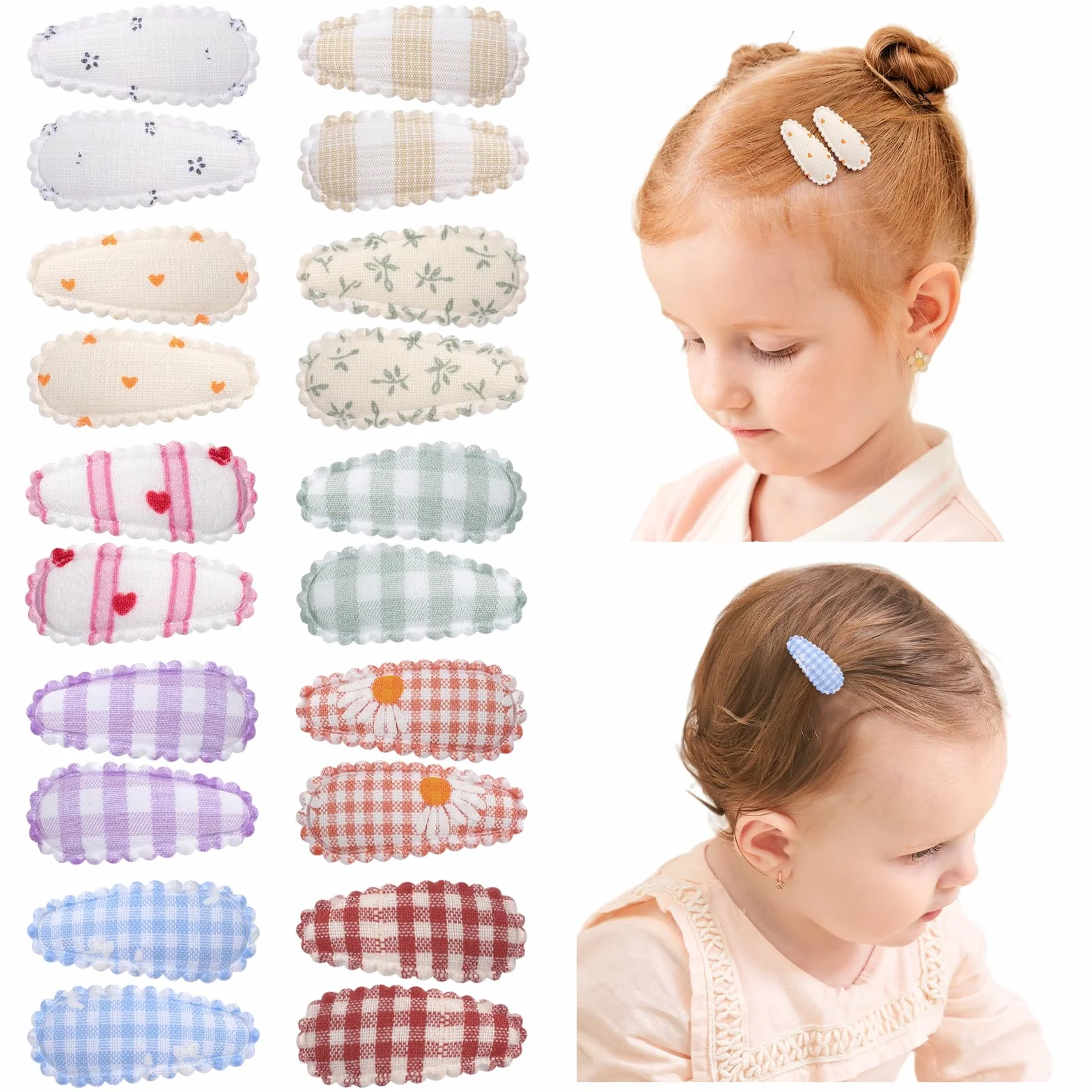 Barrettes à cheveux bébé fille imprimé floral 1,5 pouces antidérapantes accessoires cheveux fins