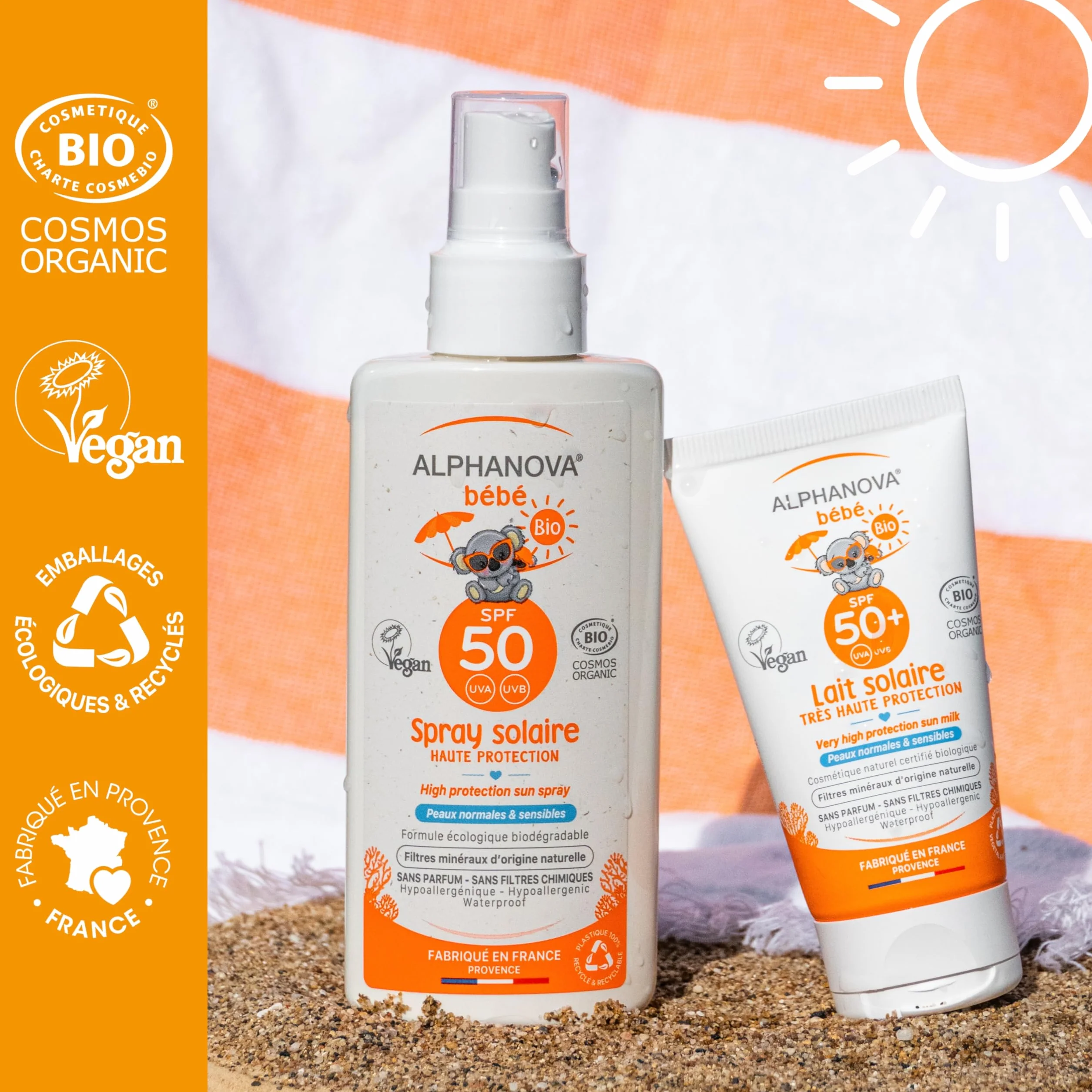 ALPHANOVA Crème solaire bébé SPF50+ Bio 50g