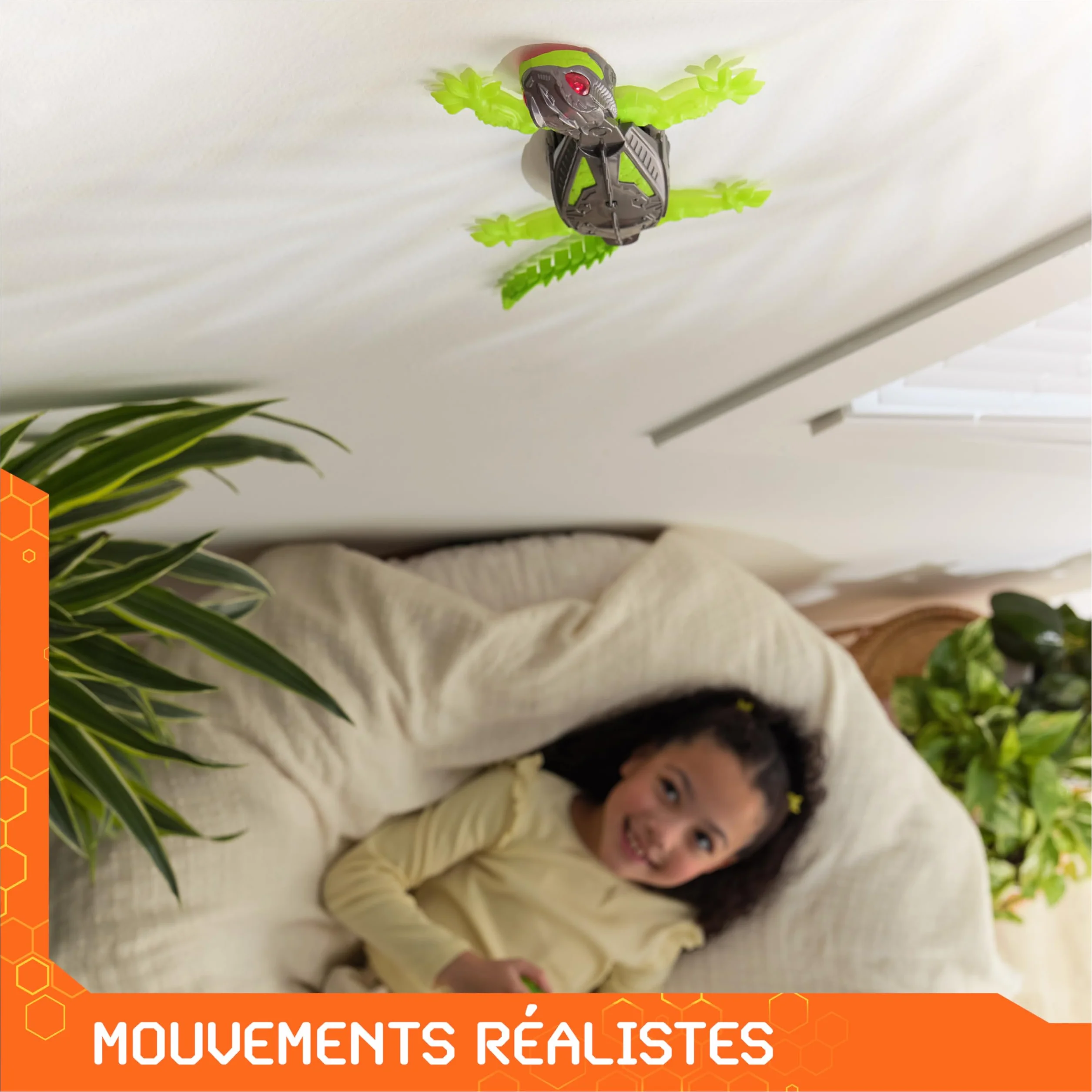 Gecko Radiocommandé Qui Rampe Sur Le Sol Et Les Murs - Lézard Télécommandé Avec Yeux Lumineux - Jouet Enfant 4 Ans et +