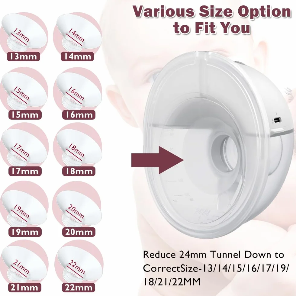 Lot de 6 Réducteurs de Téterelle 16mm Compatibles Tire-Lait Momcozy Spectra Medela