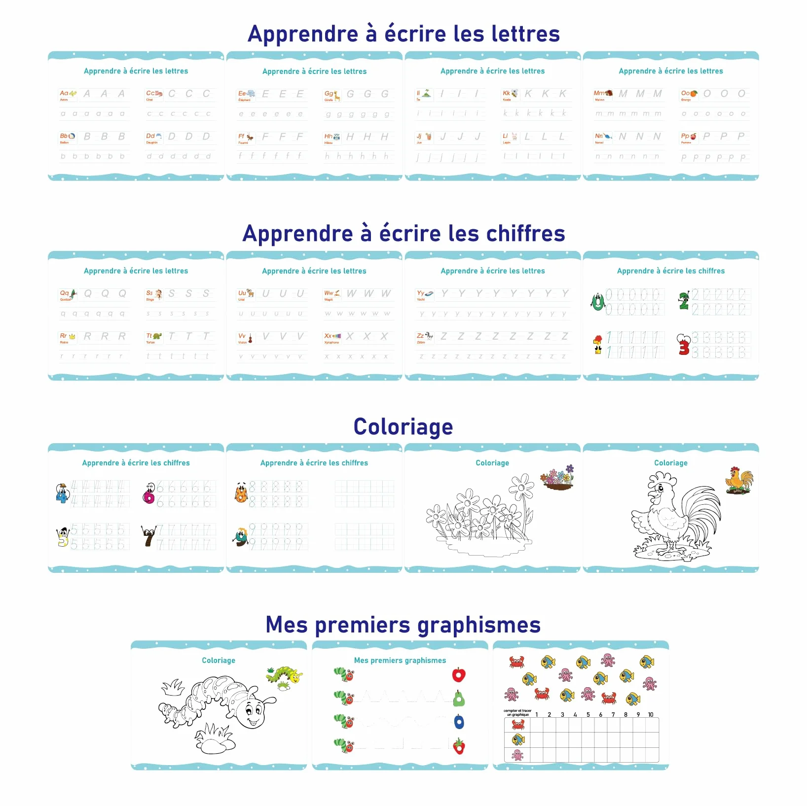 MARAYAN Quiet Book Montessori 15 Themes Educatifs en Francais Motricite Fine Alphabet Cadeau Fille Garcon