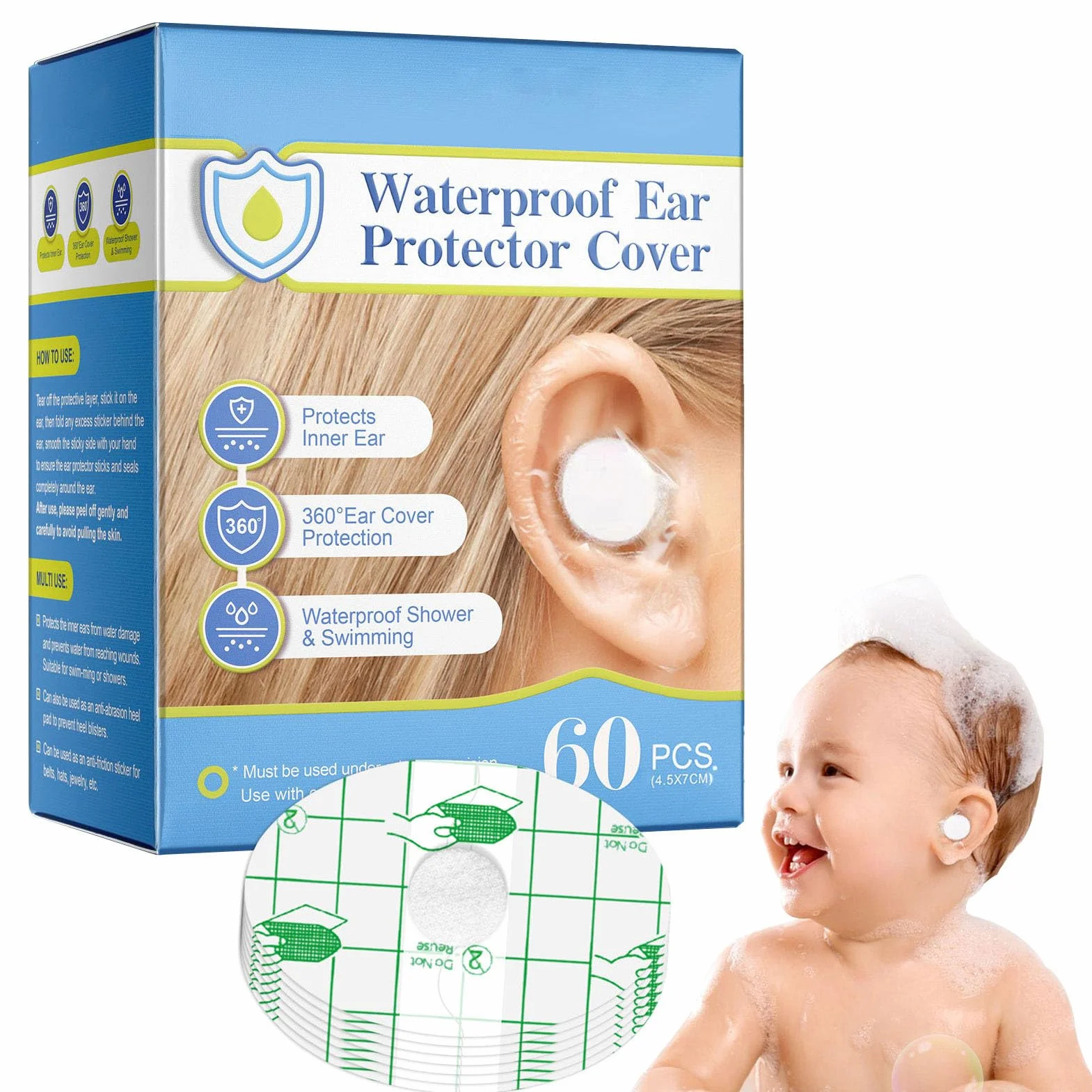 Bouchon d'oreille Étanche Jetable pour Bébé - Protection Auditive Natation