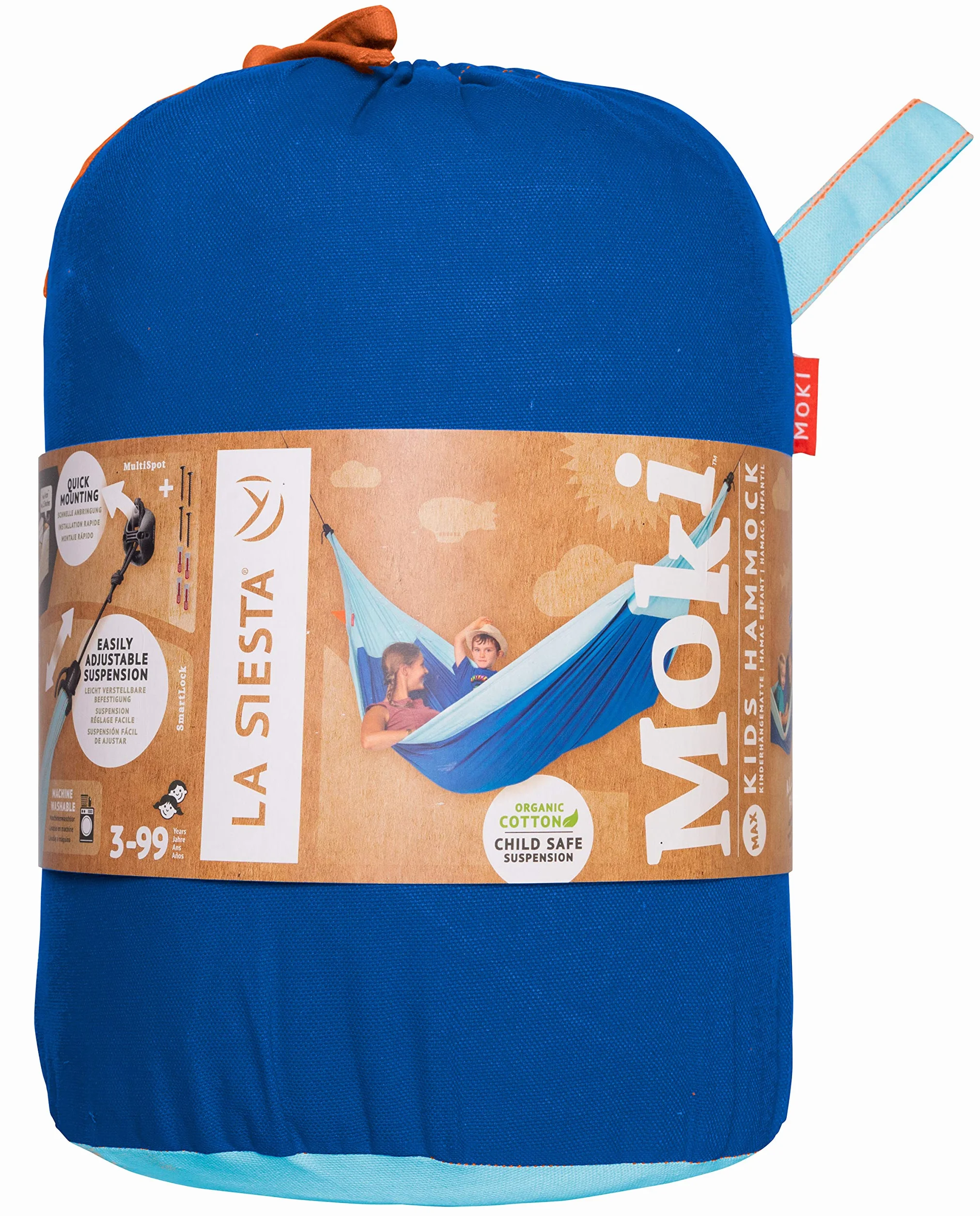 Hamac Enfant en Coton Bio LA SIESA Moki Dolphy Max avec Fixation intégrée