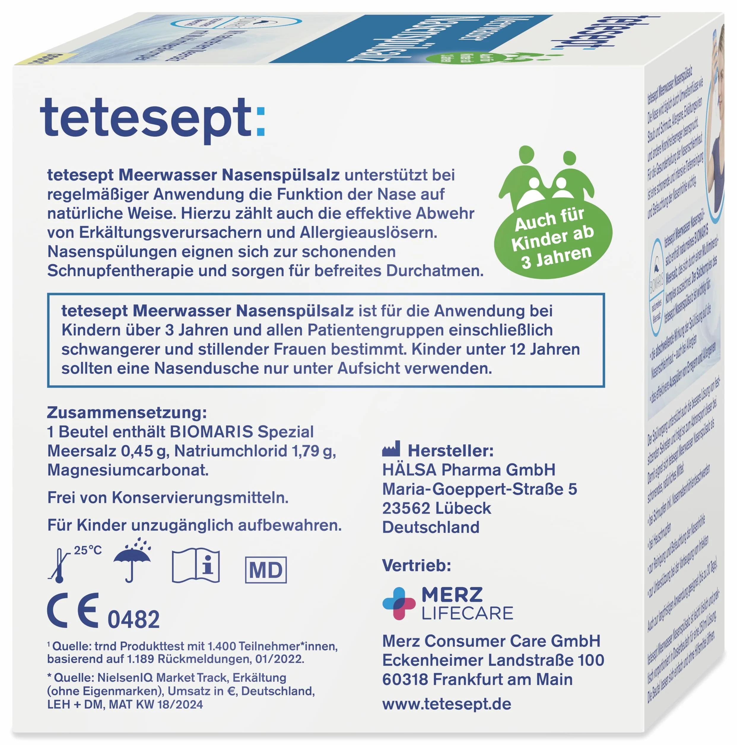 tetesept Sel de lavage nasal à l'eau de mer