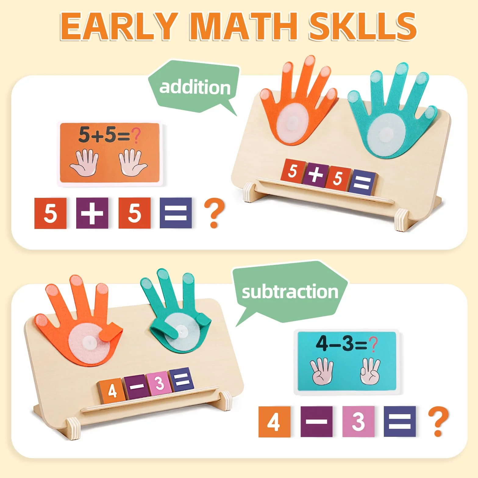 Jouets Montessori Mathématiques Jouet de Comptage en Bois pour Enfants 3-5 Ans Apprendre à Compter Éducatif Préscolaire