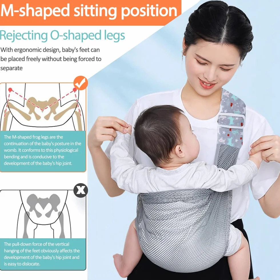 Écharpe de portage bébé respirante réglable en maille 3D séchage rapide été piscine