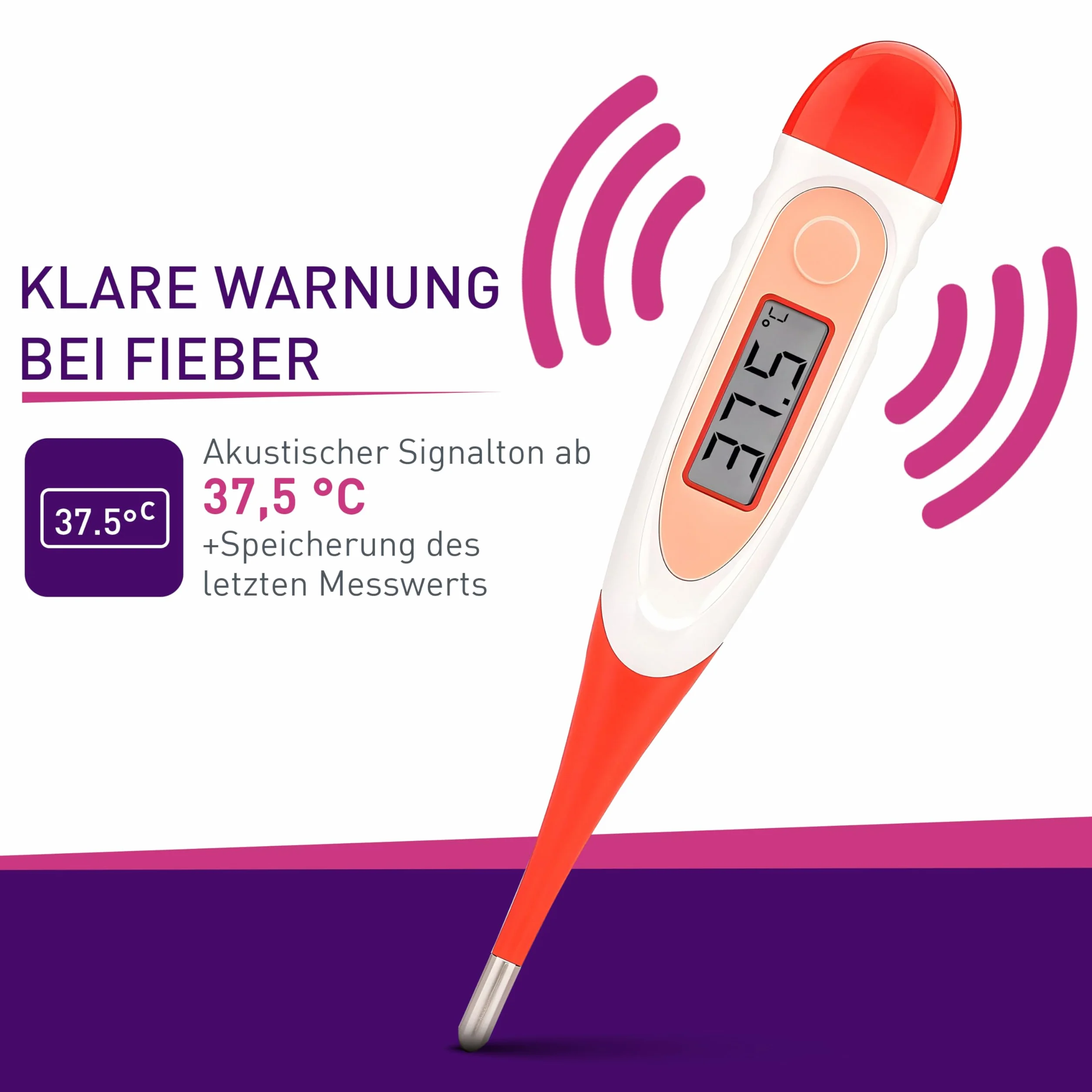 Thermomètre Médical Numérique Buccal SC 1501 Rouge Flex Speed
