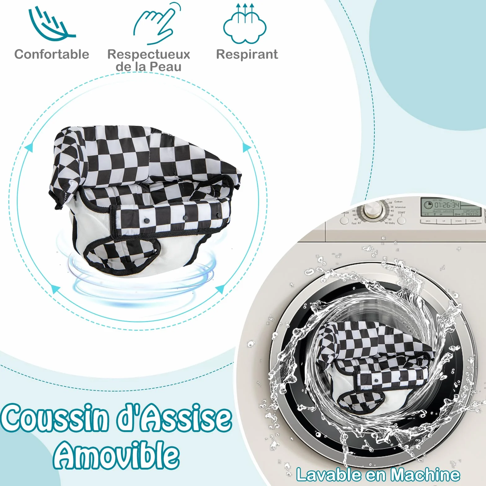 GOPLUS Trotteur Bébé Évolutif 6 en 1, Pliable avec 3 Hauteurs Réglables, Lumières, Musique, Charge 12KG, pour 6+ Mois, Gris