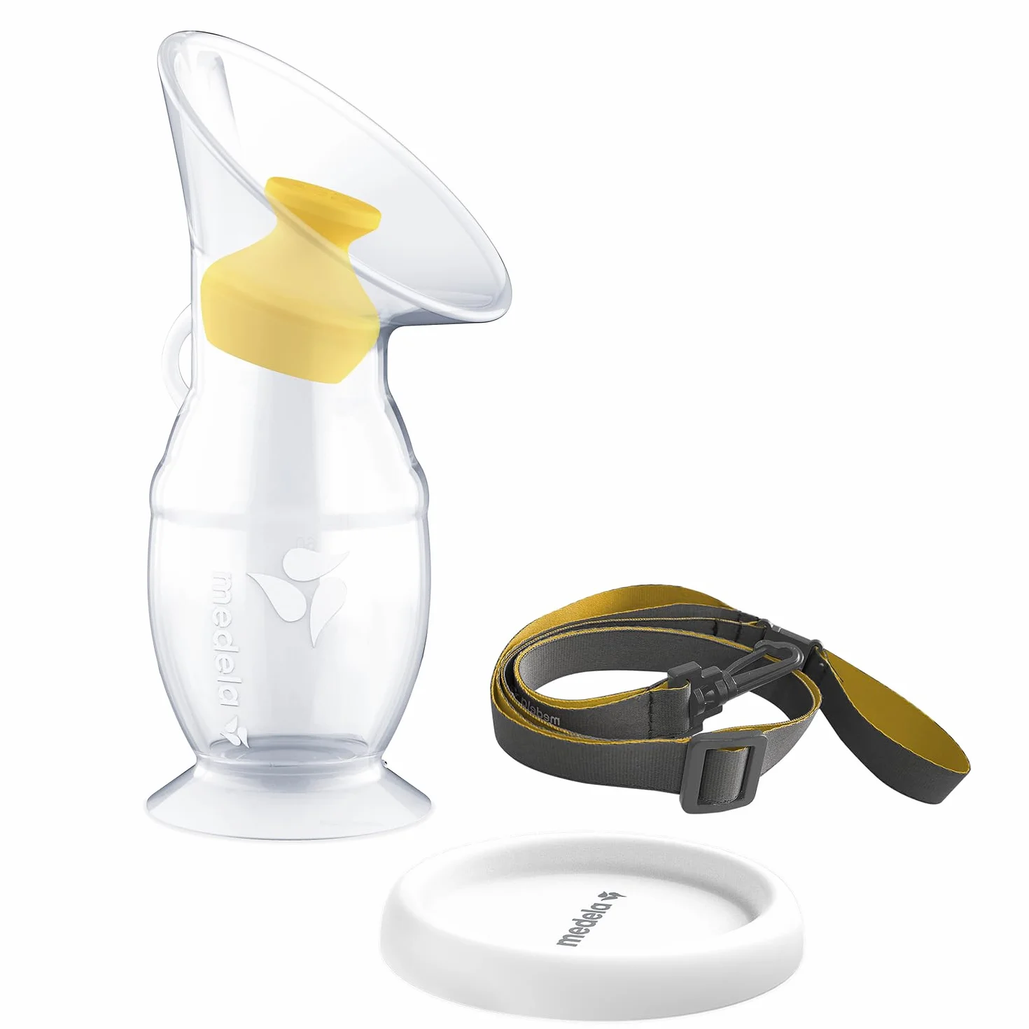 Medela recueil lait maternel en silicone avec base ventouse couvercle stockage