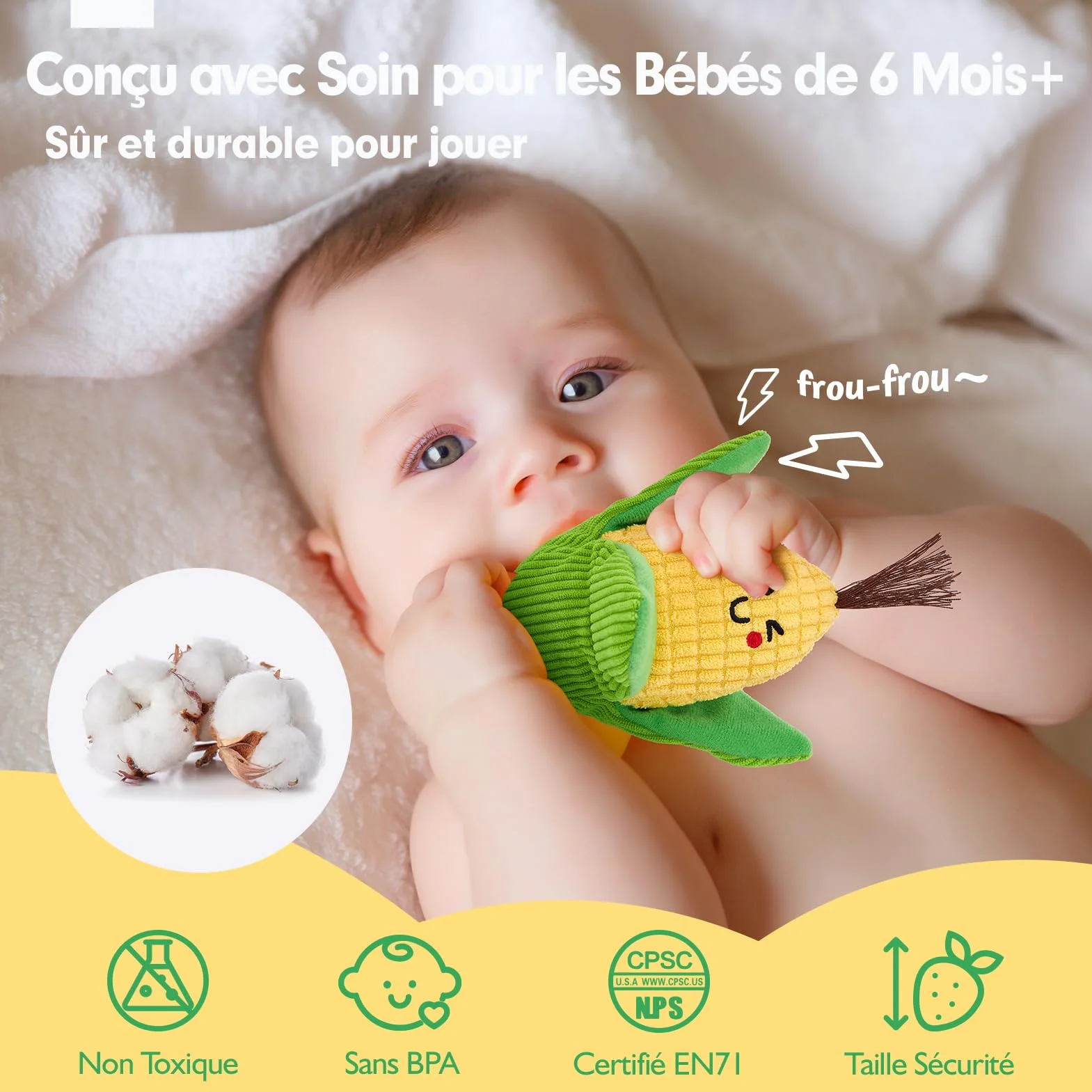 hahaland Jouet Bebe 6 Mois Eveil 6-12 Mois, 16 Pièces Fruits Legumes Peluche Panier, Sensoriel Montessori Cadeau 1 an Garçon Fille