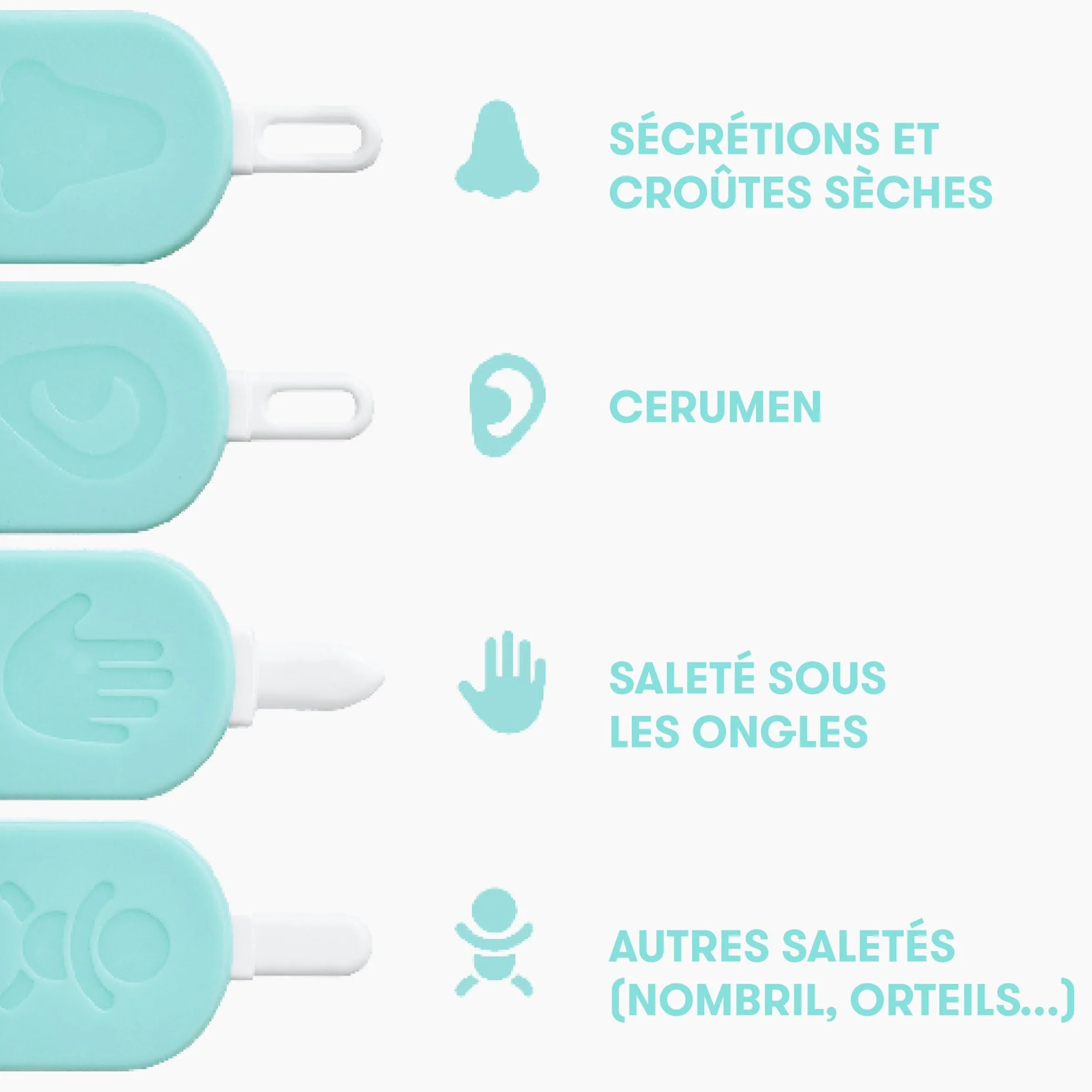 Frida Baby outil 3-en-1 nez ongles oreilles nettoyeur bébé