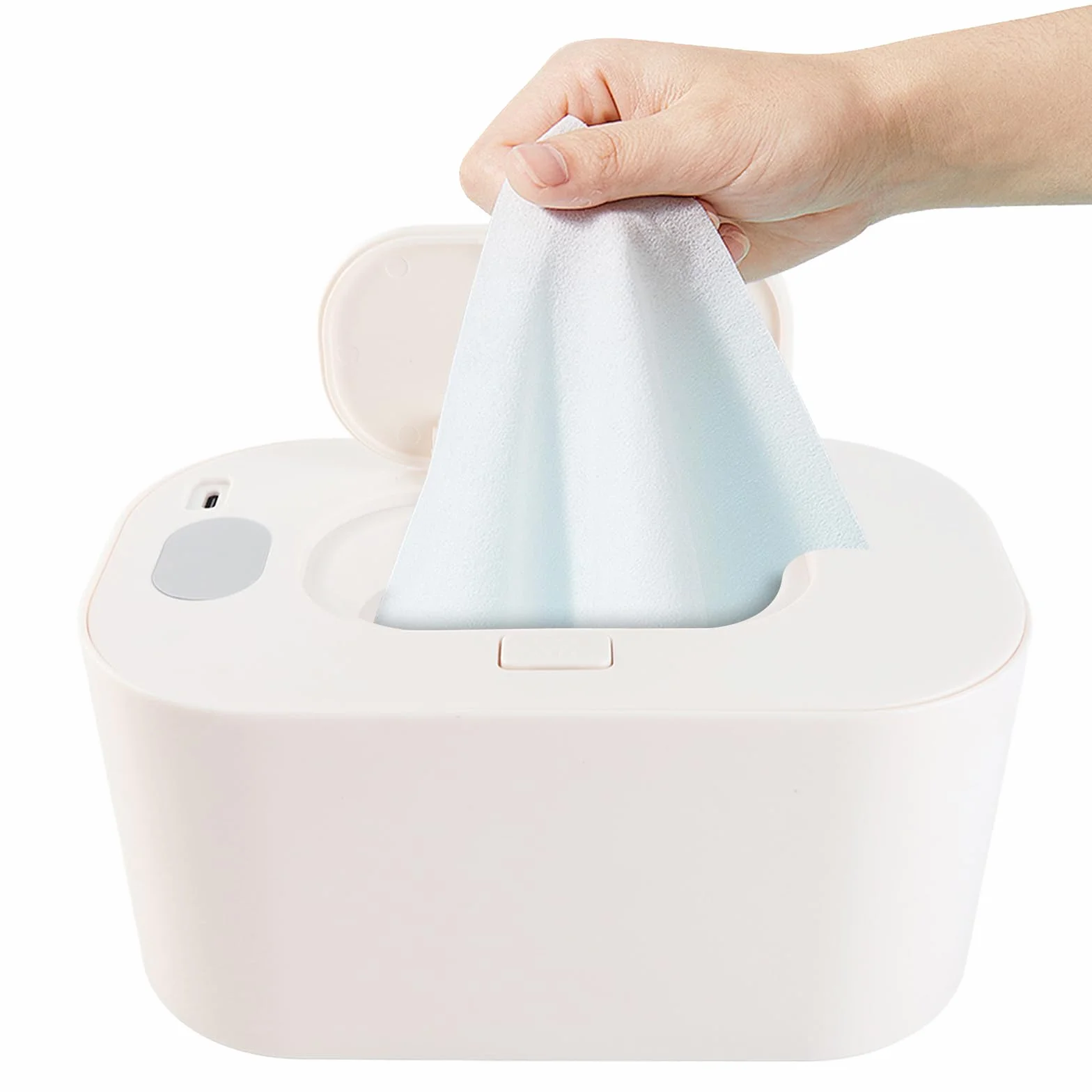 Chauffe-lingettes pour Bébés Réglable 40-60°C 3 Modes Température USB Portable Blanc