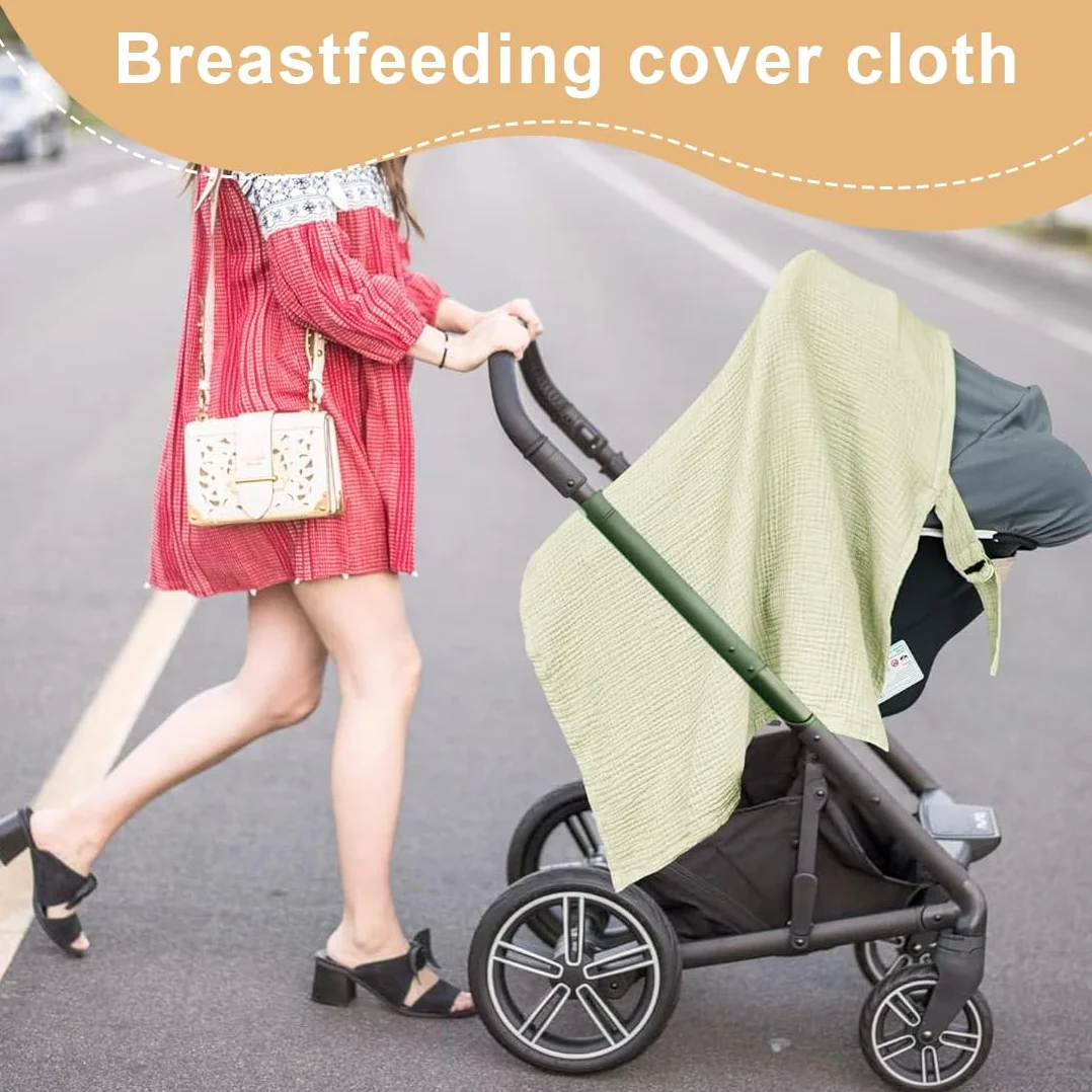 Couverture d'Allaitement Écharpe en Mousseline Coton Ajustable pour Bébé