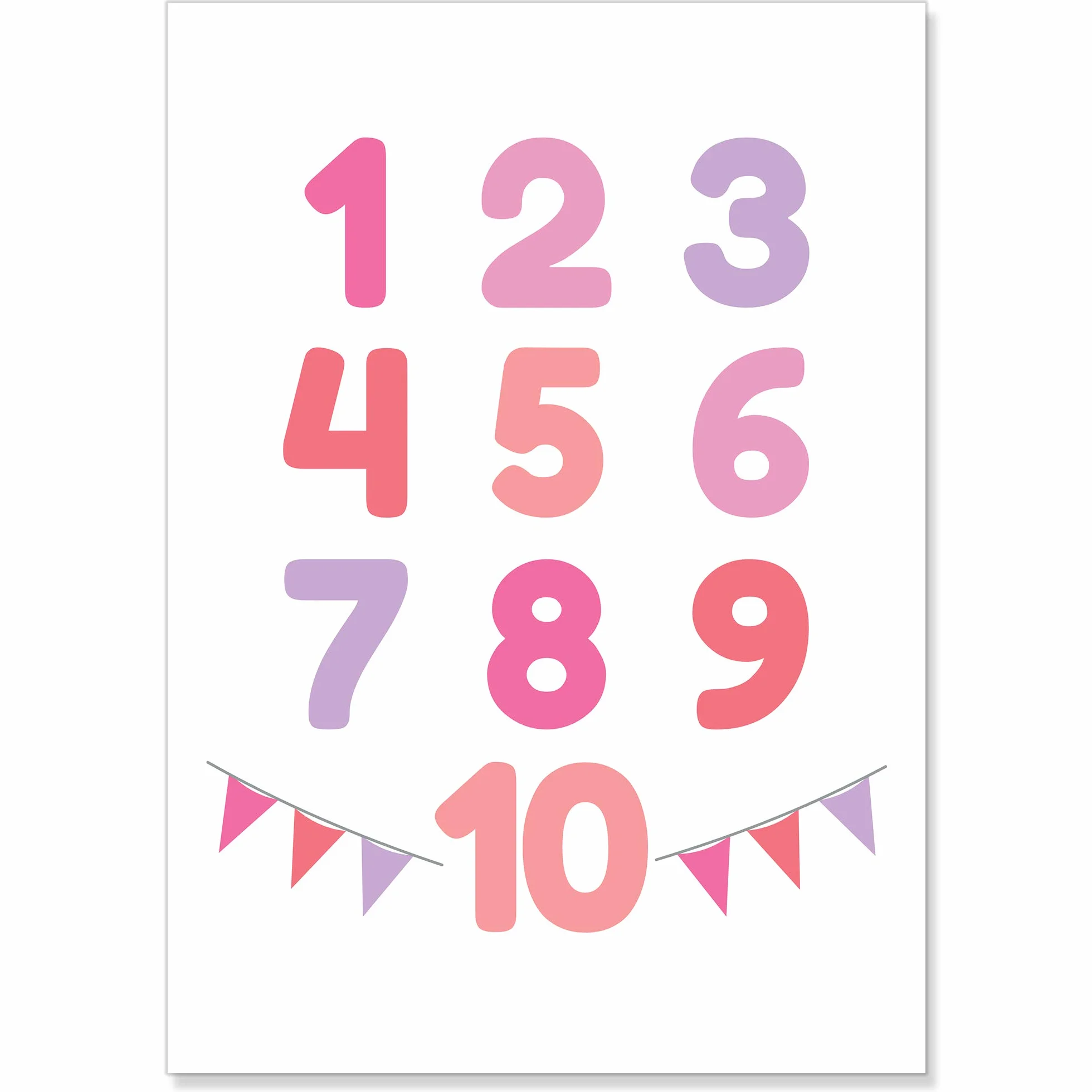 PREMYO Affiche Décoration Murale Alphabet ABC Arc-en-ciel Rose Papier Épais A4