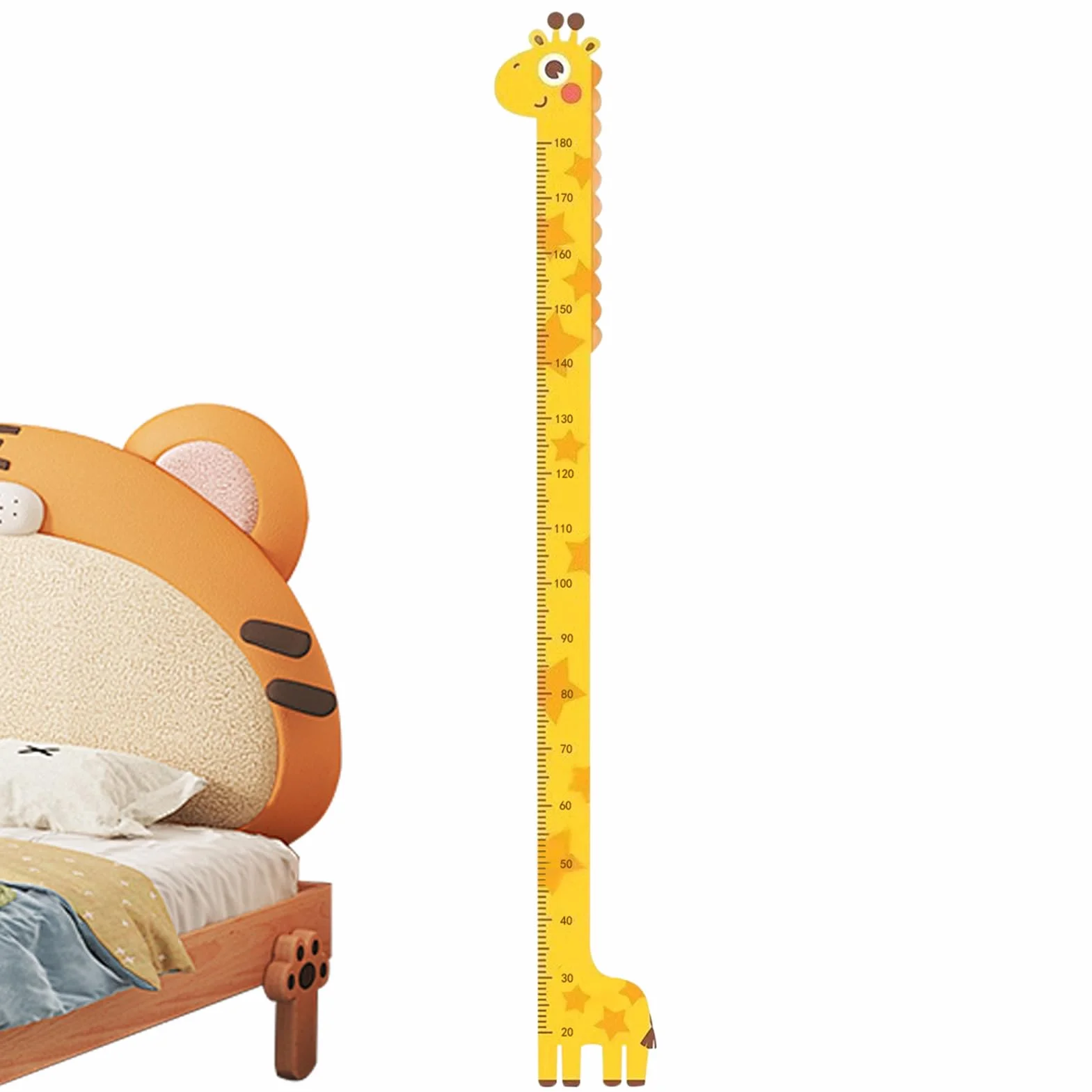 Tableau de Mesure de Croissance Autocollant 194 cm pour Chambre Bébé avec Animaux