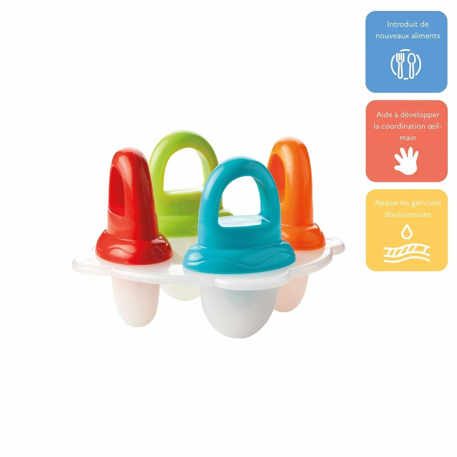 Nuby Fruitsicles Moules à sucettes glacées 4x réutilisables bébés +6 mois