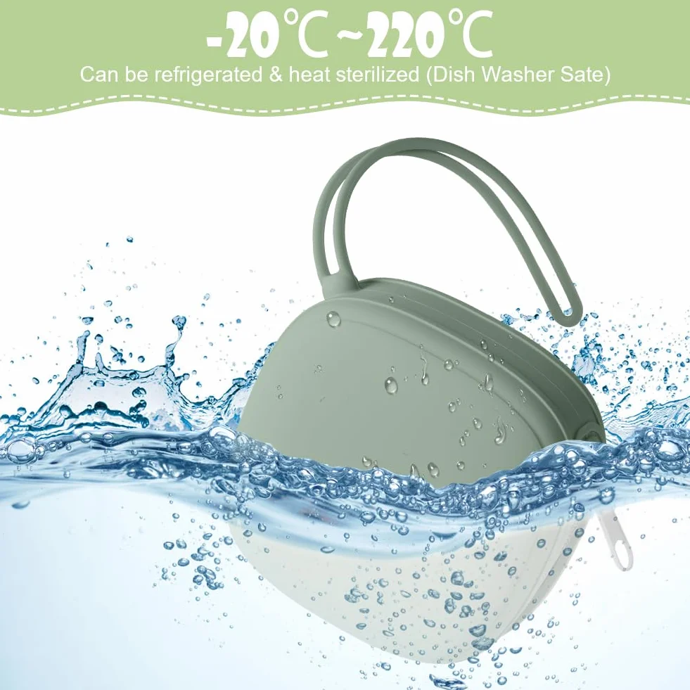 Boite a Sucette Bebe en Silicone Impermeable Sans BPA pour Voyage (Vert)