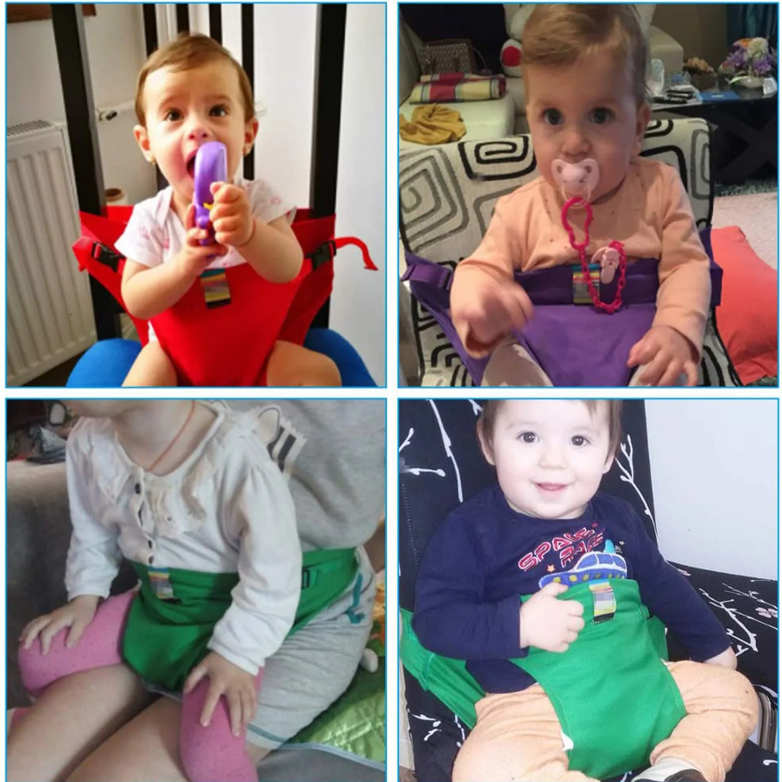 Lychee Chaise de voyage portative siège de sécurité bébés tout-petits ceinture sécurité sangles Noir