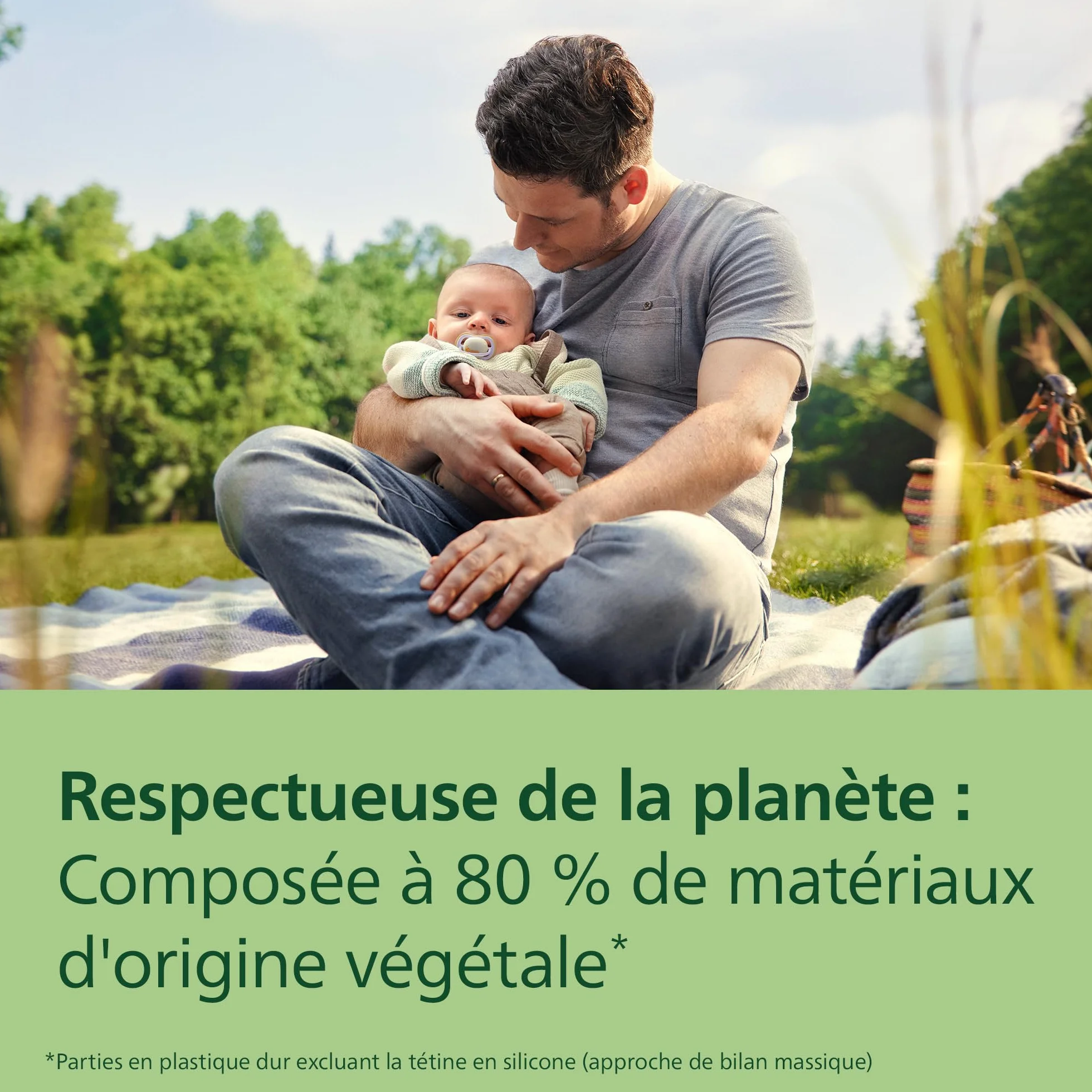 Philips Avent Sucettes de nuit ultra air Tétines orthodontiques bébés 0-6 mois phosphorescentes silicone souple sans BPA lot de 2