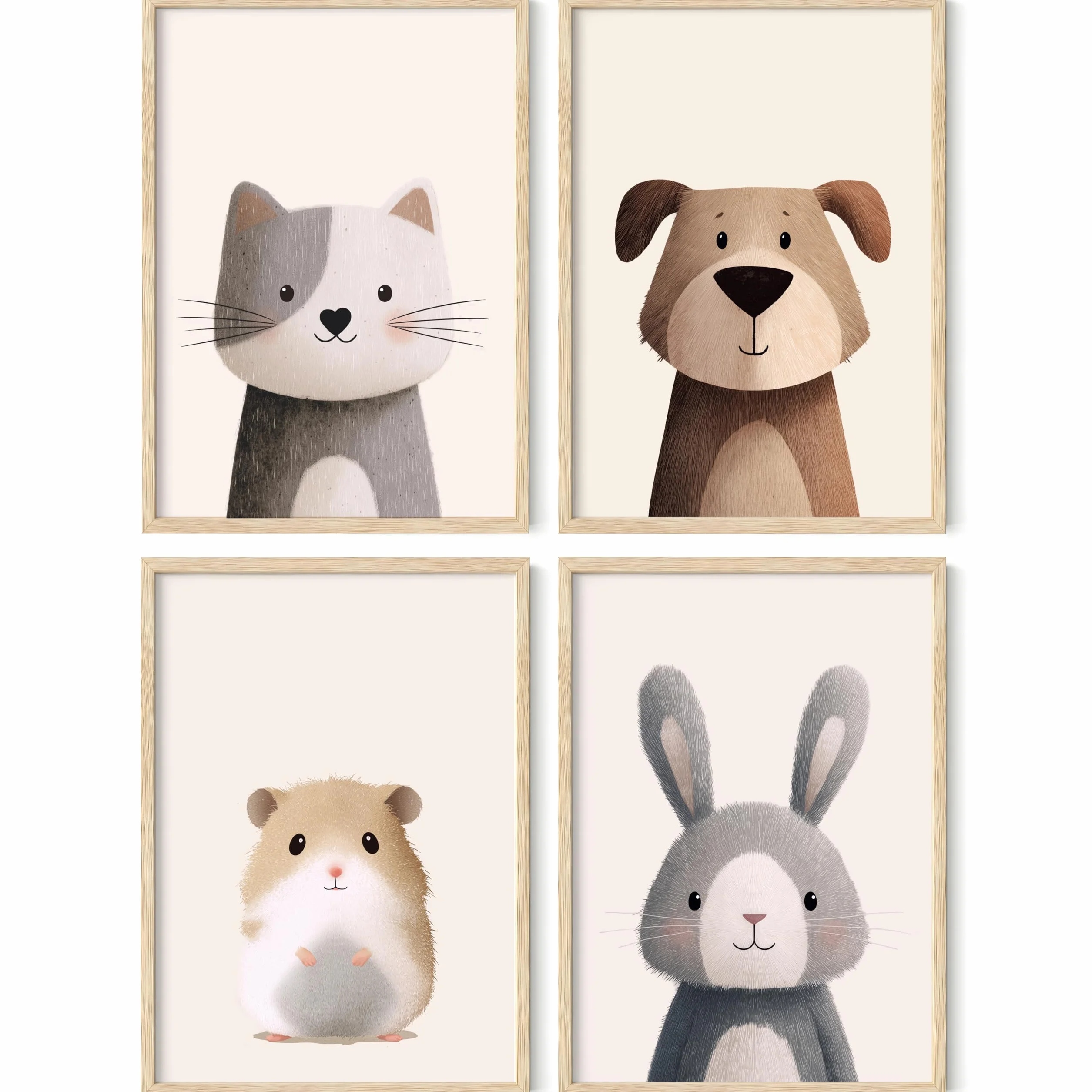 PACKLIST® Posters Animaux Chambre Bébé DIN A4 21x30cm 250 g/m²