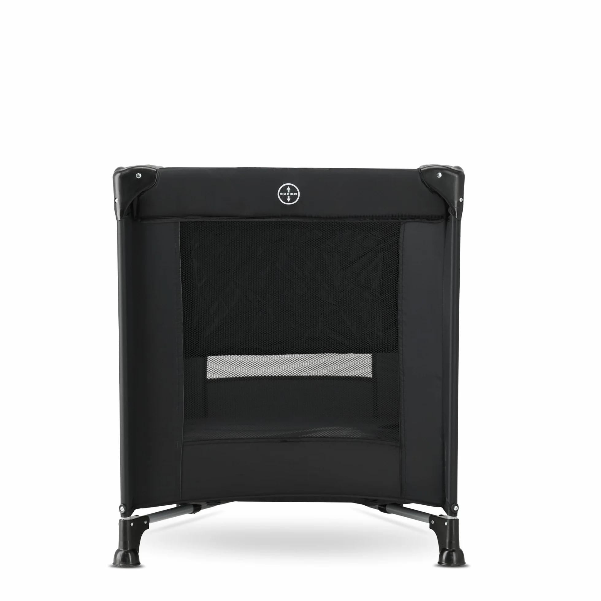 Lit Parapluie 2 en 1 Deryan pour Bébé 120x60 cm Noir avec Étagères et Sac de Transport