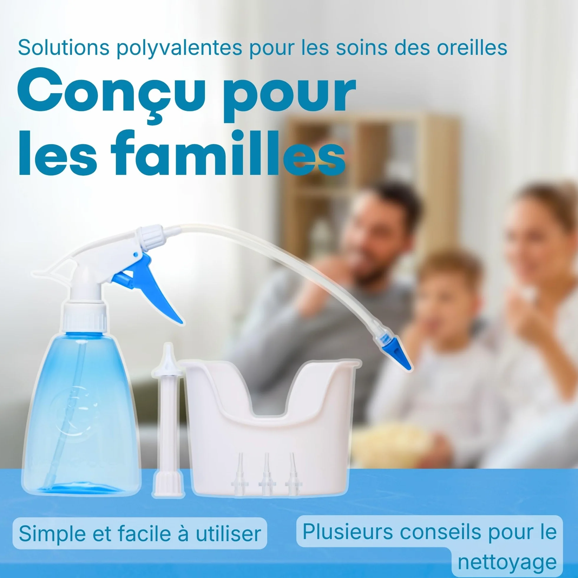 Medi Grade Kit Nettoyeur Oreille 300ml Vaporisateur Pompe Seringue Sécurité Cérumen