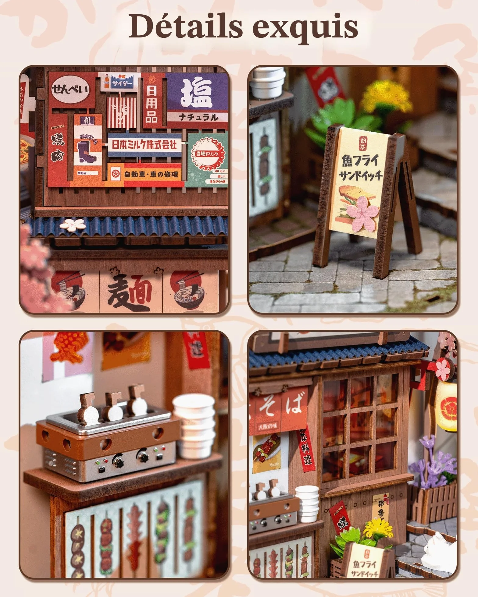 Rolife Book Nook Sakura Wine Alley – Booknook Izakaya Japonais DIY Miniature House 3D Puzzle pour Étagère, Cadeau Anti-Stress