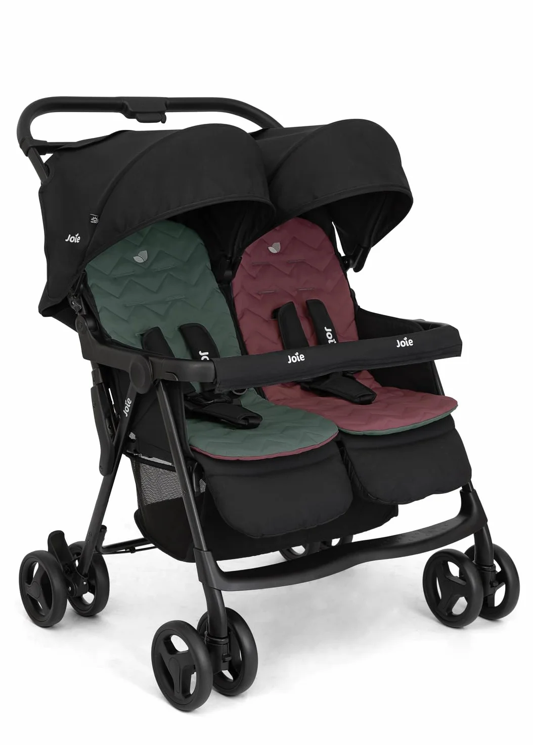 Poussette double JOIE AIR TWIN côte à côte 15 kg UPF 50+ pliage facile pluie incluse Shale