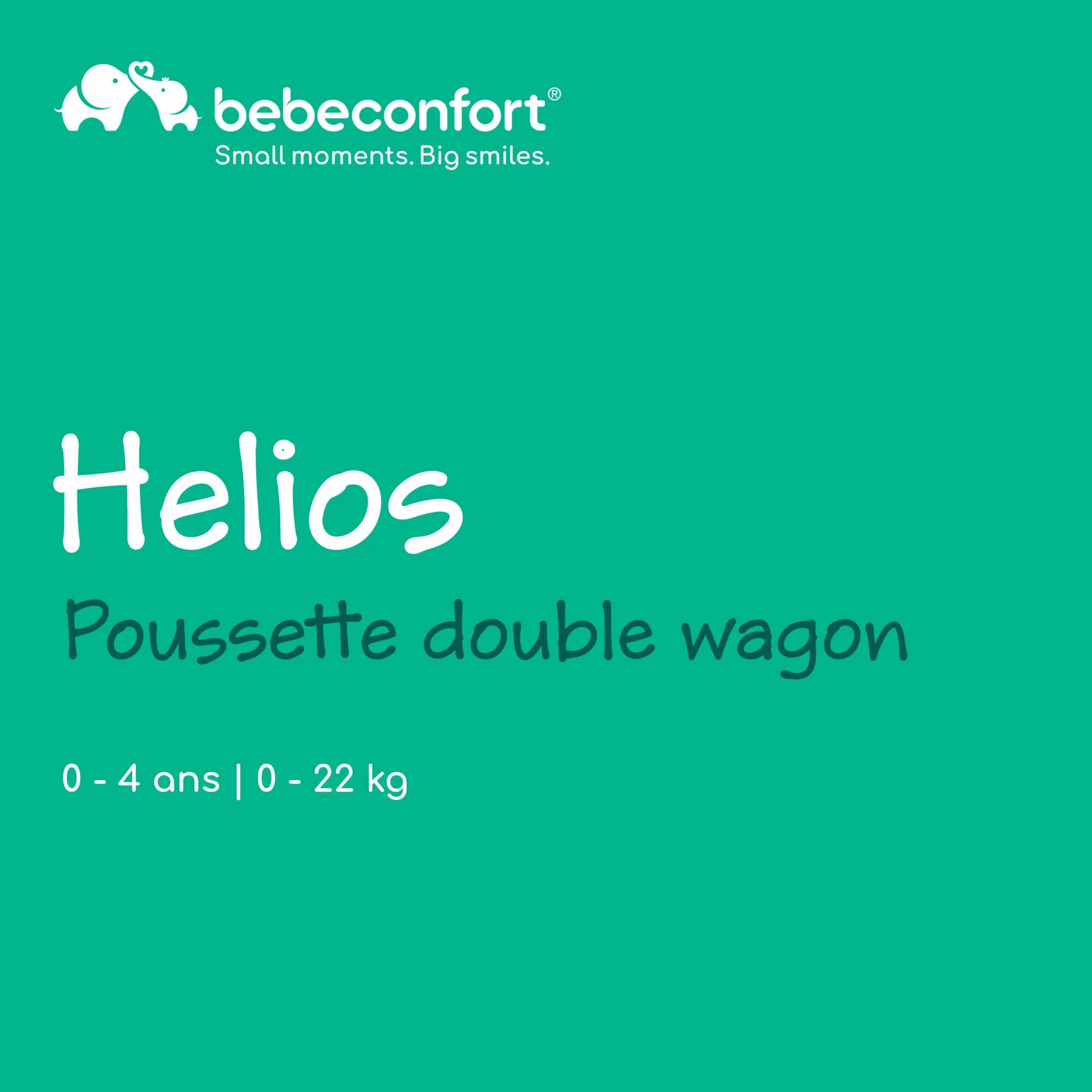 Bebeconfort Helios Poussette Double 0-4 ans 0-22 kg 2 Sièges Face-à-face Tout-terrain Pliage Compact