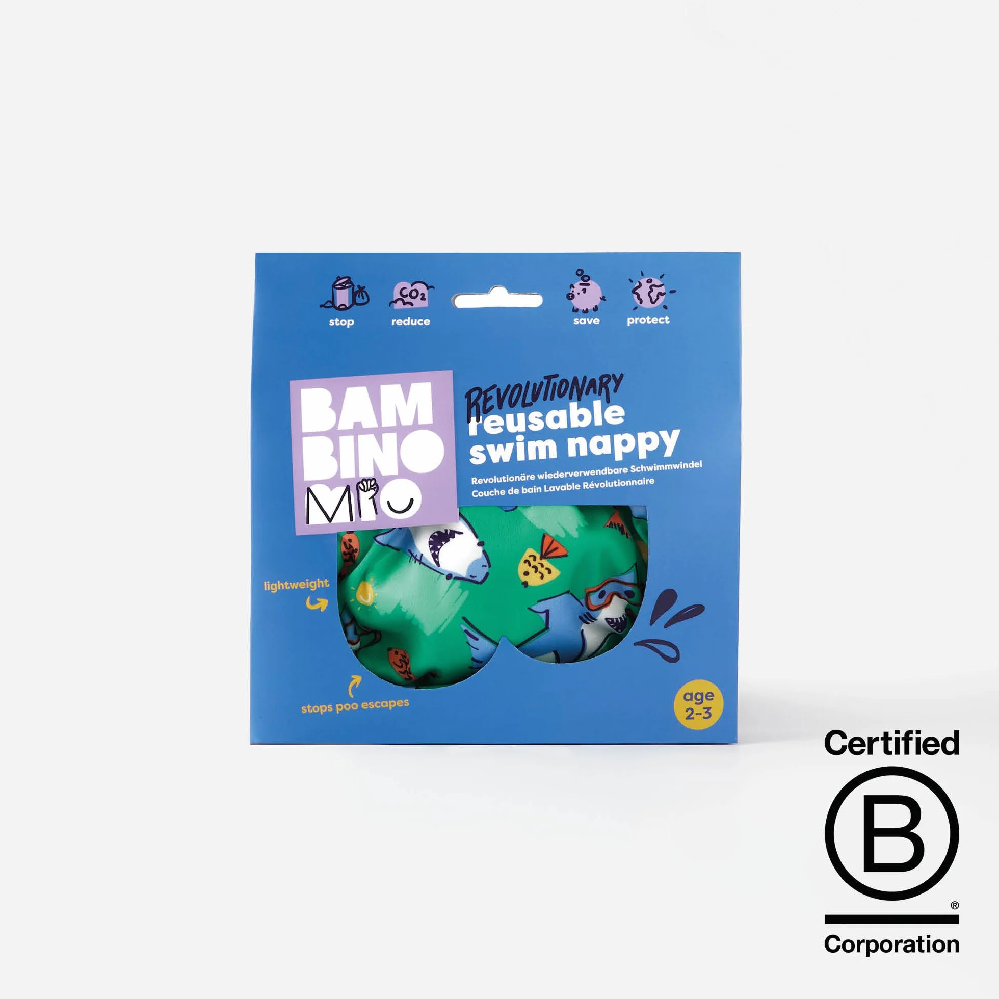 Bambino Mio Couche de Bain Lavable Lot de 2 Flip & Flamme 1-2 Ans