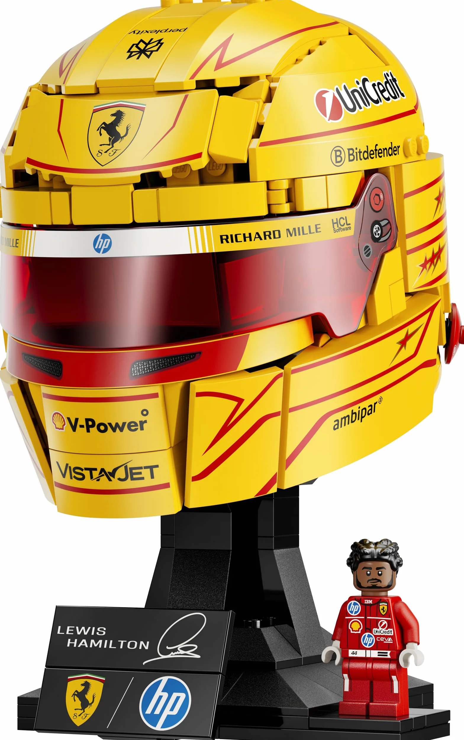 LEGO Scuderia Ferrari HP Casque Lewis Hamilton 43022 Maquette F1 Minifigurine Collector Cadeau 14 Ans Adulte