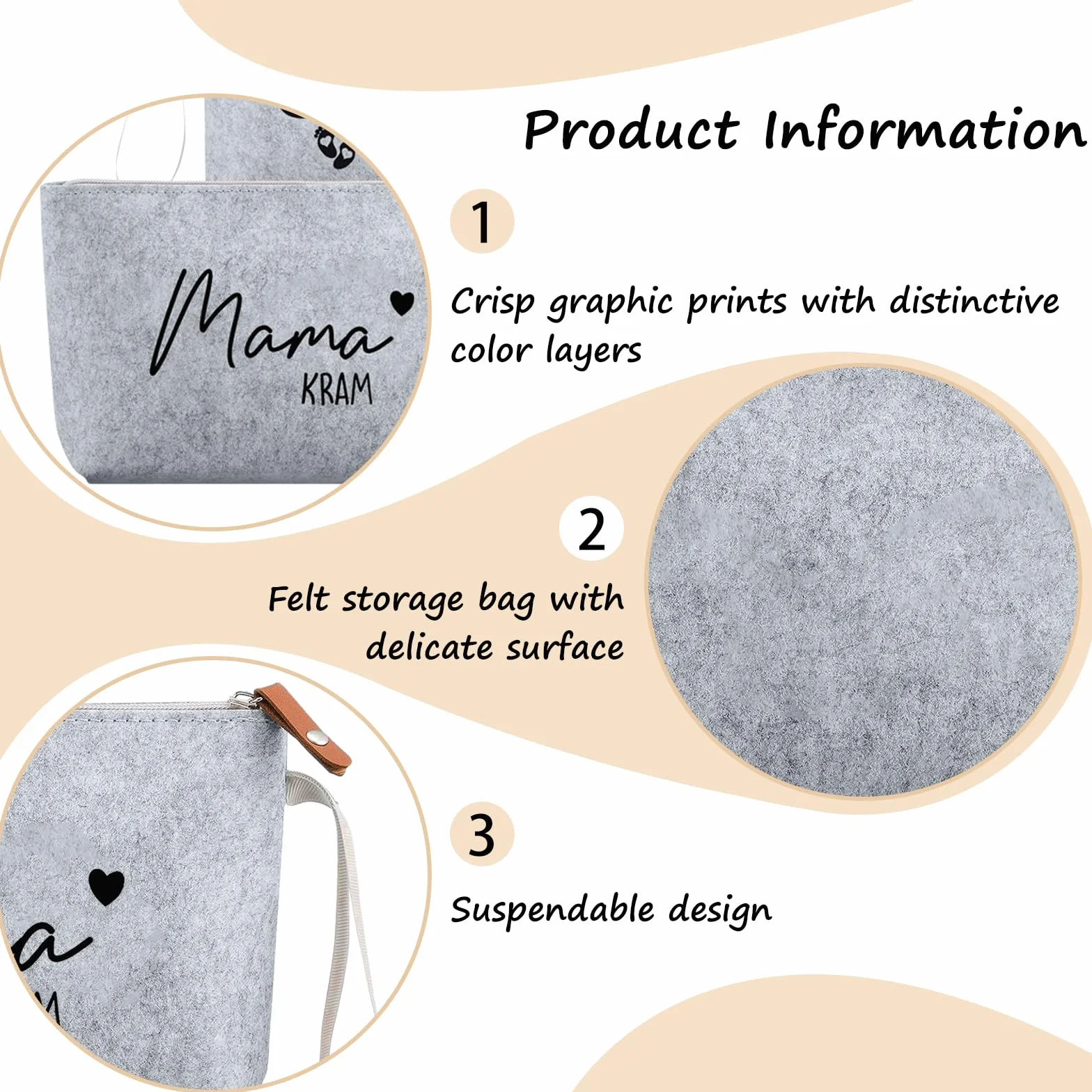 Pochette Maman Trousse de Toilette Bebe Cadeau Future Maman 2 Pièces Voyage