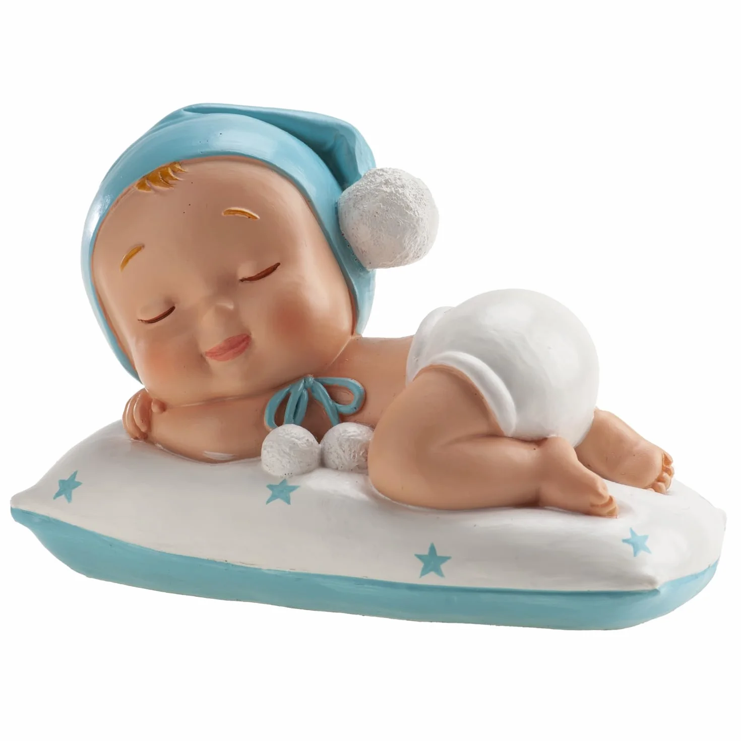 Figurine en résine Décoration Baptême Garçon 10 cm Cake topper Apte au Contact Alimentaire