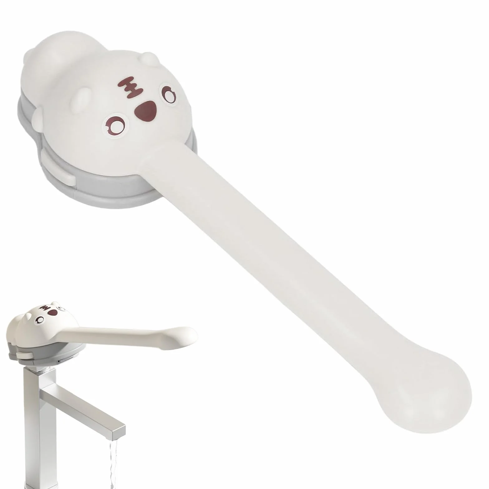 Extension De Poignée De Robinet Pour Enfants, Ensemble D'Extension De Poignée D'Évier (Blanc)